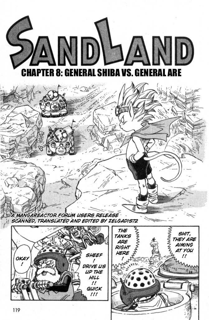 SandLand Chapter 8 page 1 - Chapter 8: General Shiba vs General Are