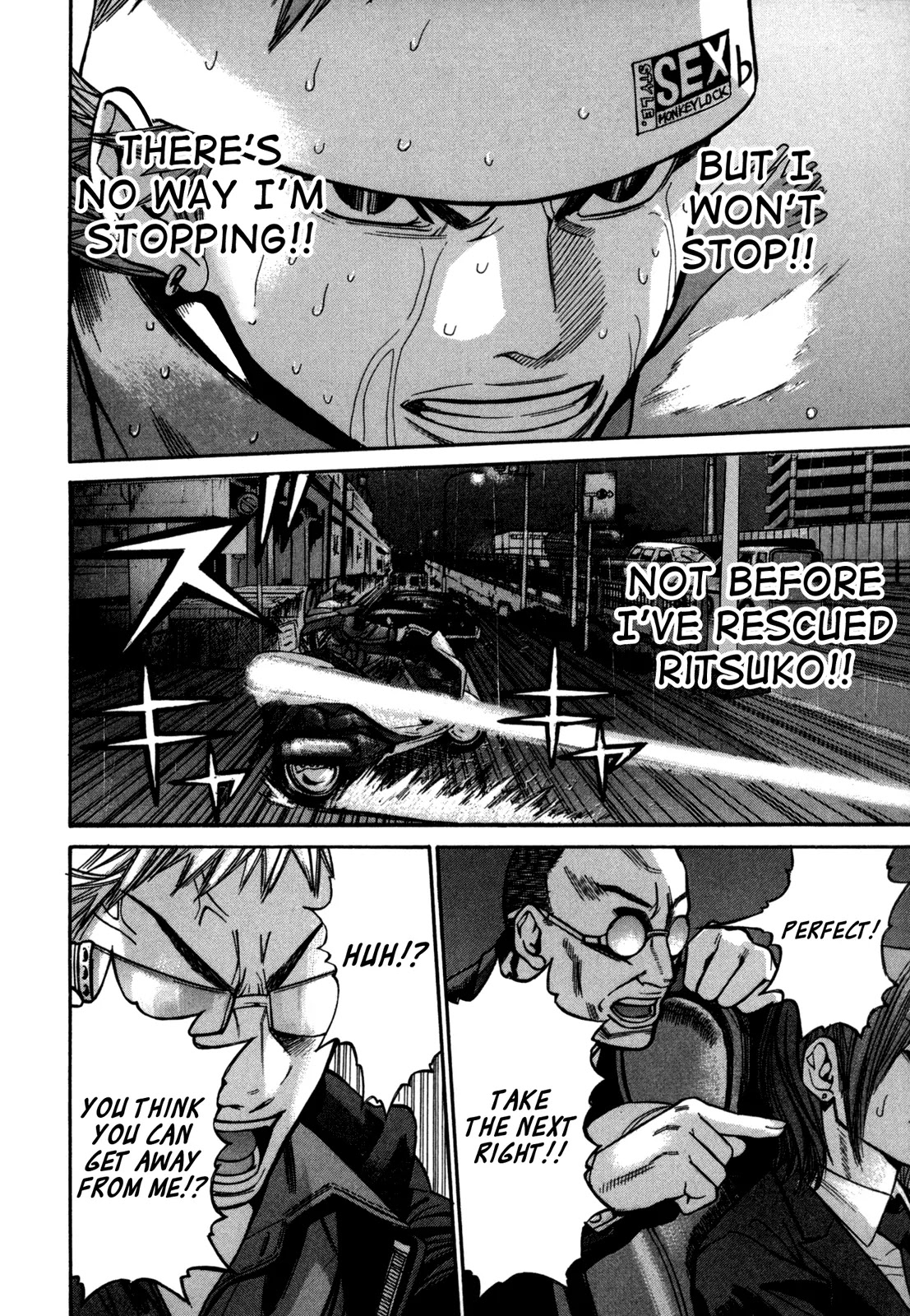 Saru Lock Chapter 38 page 6 - Chapter 38: Christmas Eve Car Chase!! (2)
