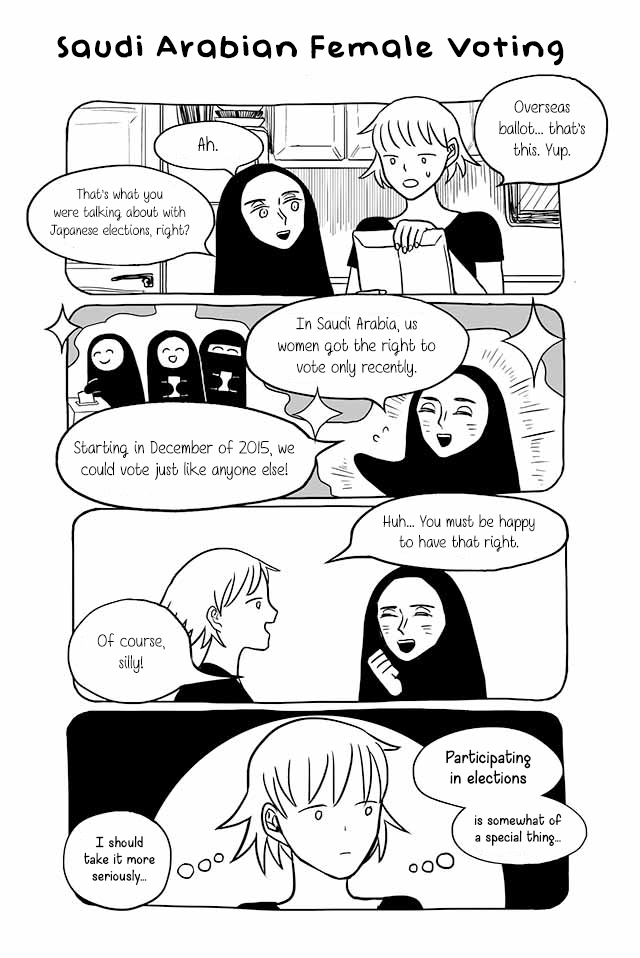 Satoko & Nada Chapter 144 page 1 - Chapter 144: Saudi Arabian Female Voting