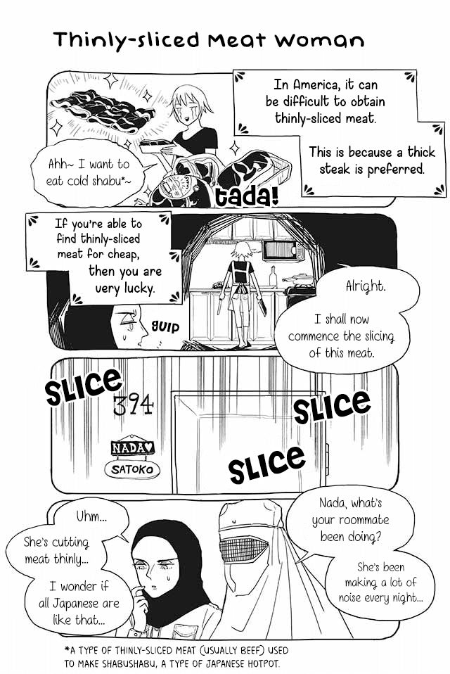 Satoko & Nada Chapter 21 page 1 - Chapter 21: Thinly-sliced Meat Woman