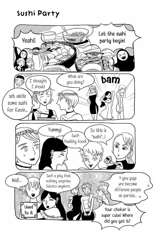 Satoko & Nada Chapter 96 page 1 - Chapter 96: Sushi Party