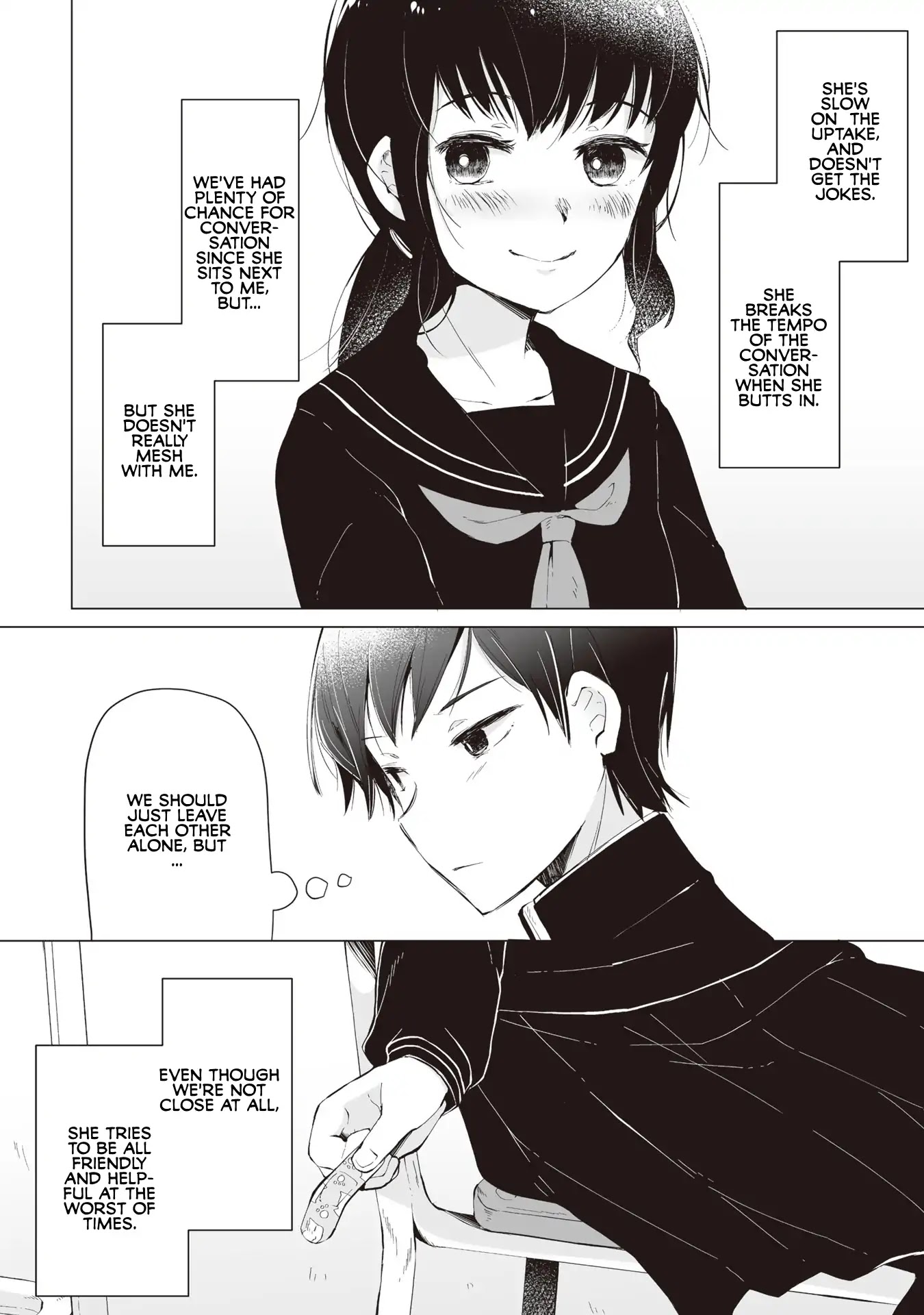 Satou-san Who Sits Next To Me Chapter 1 page 10 - Chapter 1: Tonari no Anoko to Bansouko "Bandage and the Girl Next Seat"