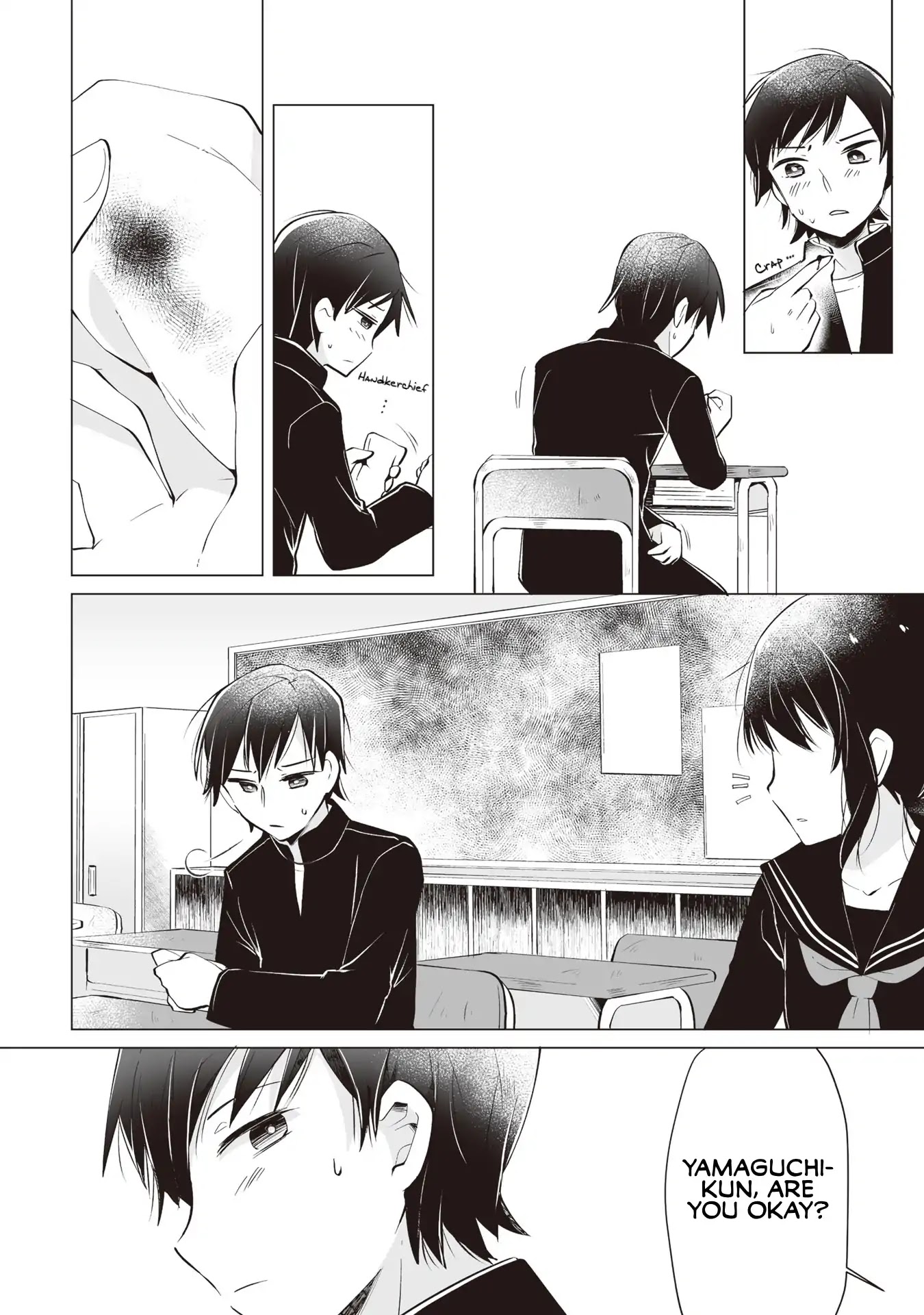 Satou-san Who Sits Next To Me Chapter 1 page 6 - Chapter 1: Tonari no Anoko to Bansouko "Bandage and the Girl Next Seat"