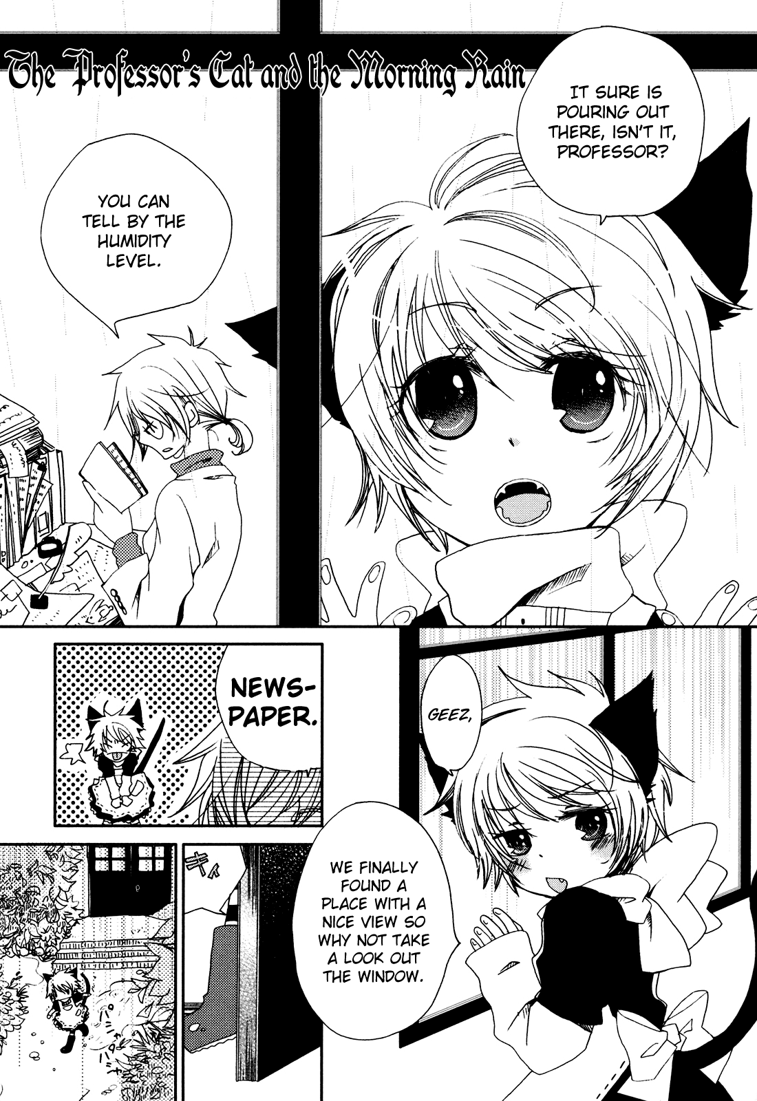 Sayonara Folklore Chapter 5.4 page 1 - Chapter 5.4: The Professor's Cat and the Morning Rain (oneshot)