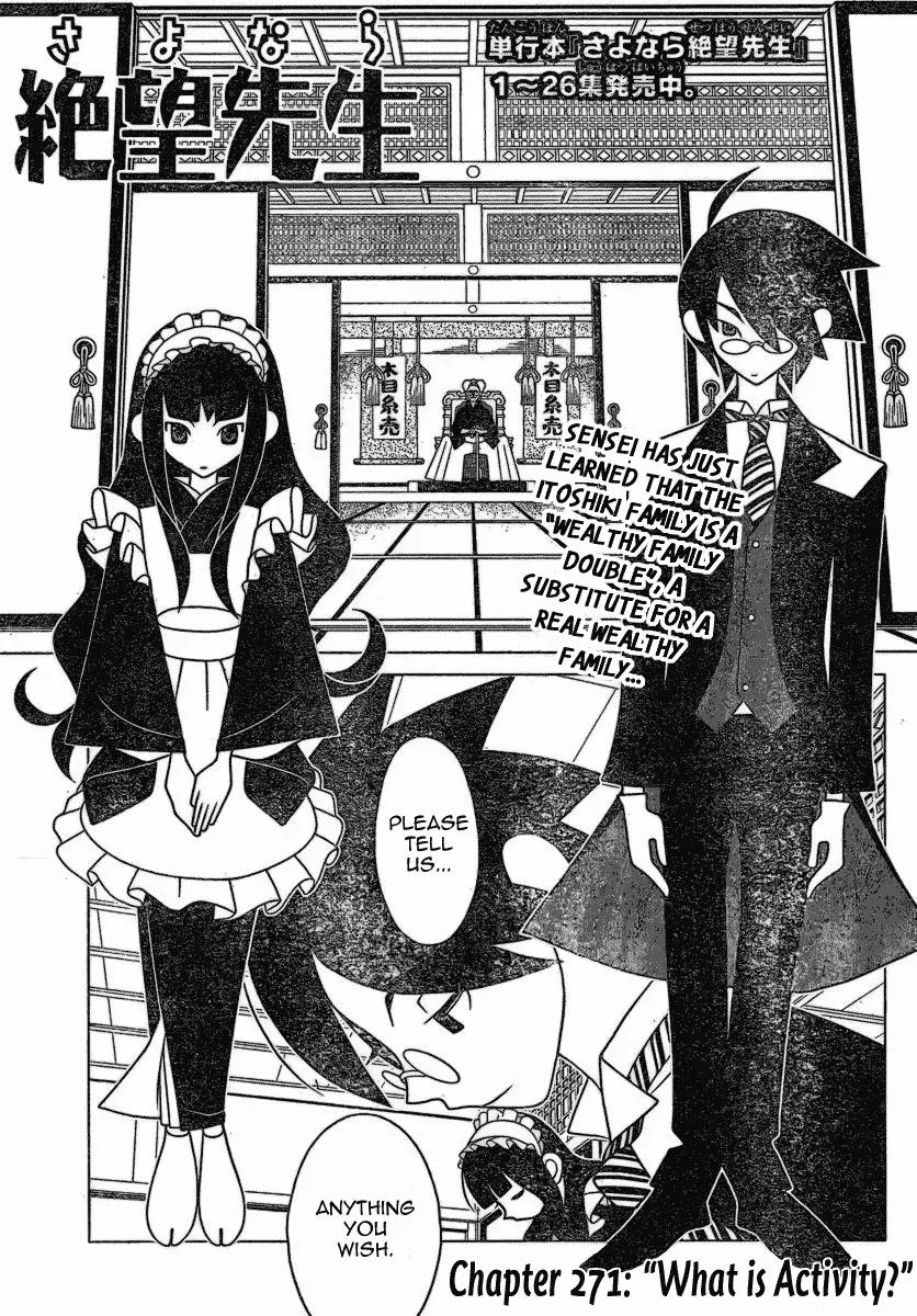 Sayonara Zetsubou Sensei Chapter 271 page 1 - Chapter 271