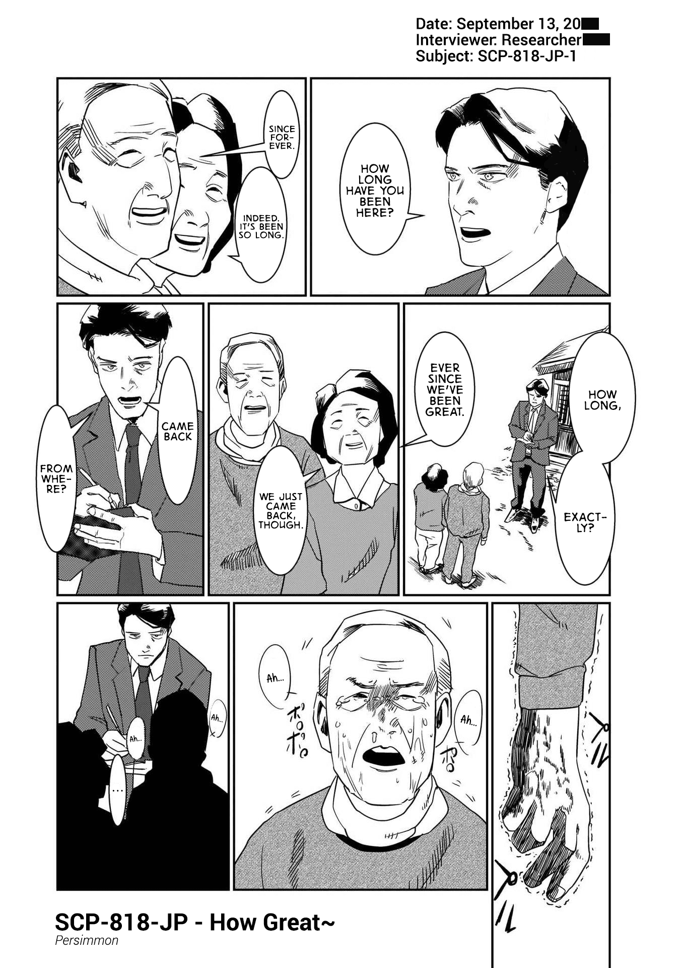 SCP Comic Anthology - KAI Chapter 4 page 1 - Chapter 4: SCP-818-JP - How Great~ (Persimmon)