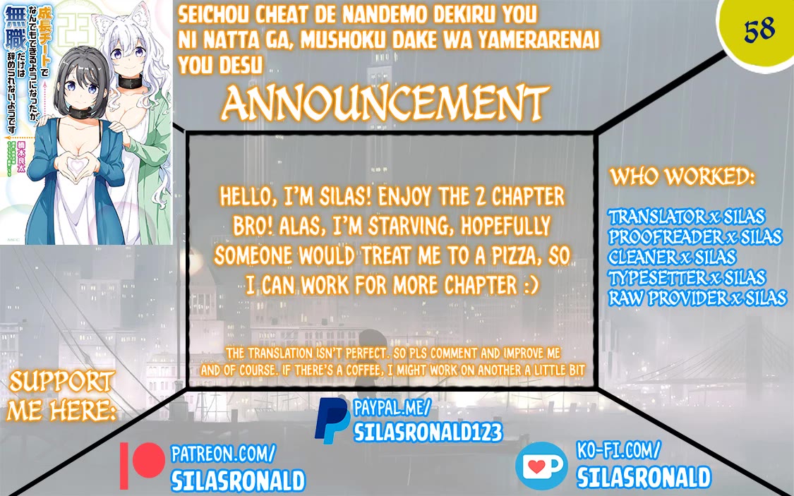 Seichou Cheat de Nandemo Dekiru you ni Natta ga, Mushoku dake wa Yamerarenai you desu Chapter 58 page 1 - Chapter 58