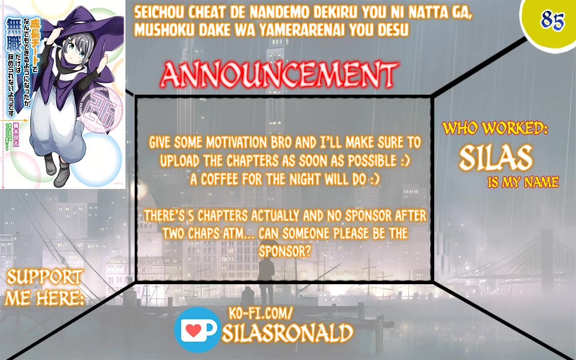Seichou Cheat de Nandemo Dekiru you ni Natta ga, Mushoku dake wa Yamerarenai you desu Chapter 85 page 1 - Chapter 85