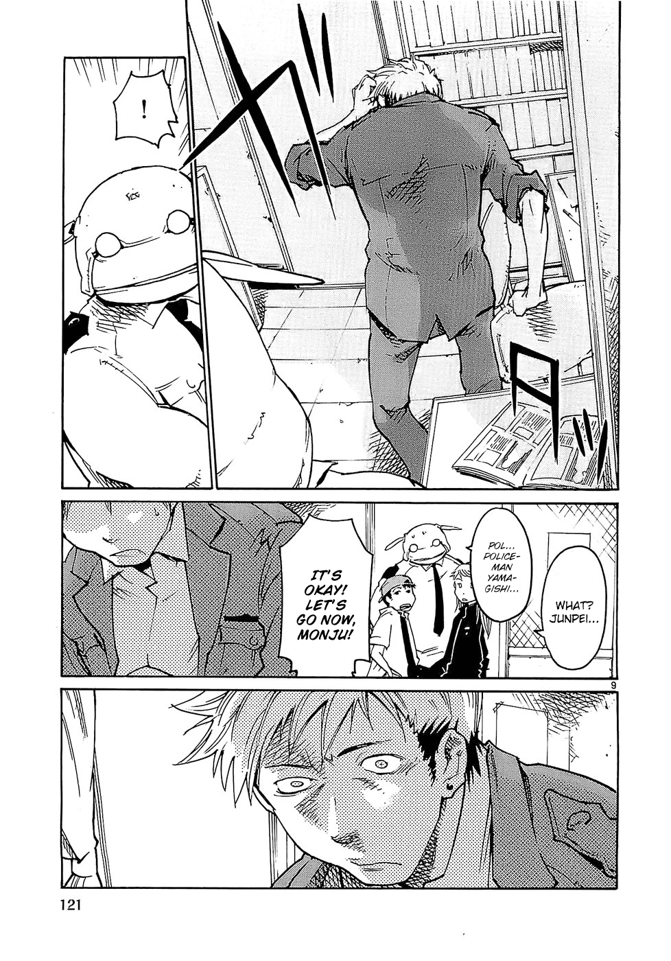 Seigi Keikan Monju Chapter 21 page 9 - Chapter 21: Monju, Who's Hated, His Tears and Anguish