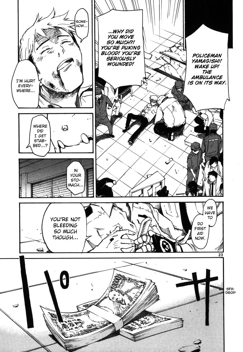 Seigi Keikan Monju Chapter 8 page 23 - Chapter 8: The End of the Coincidental Bank Robber