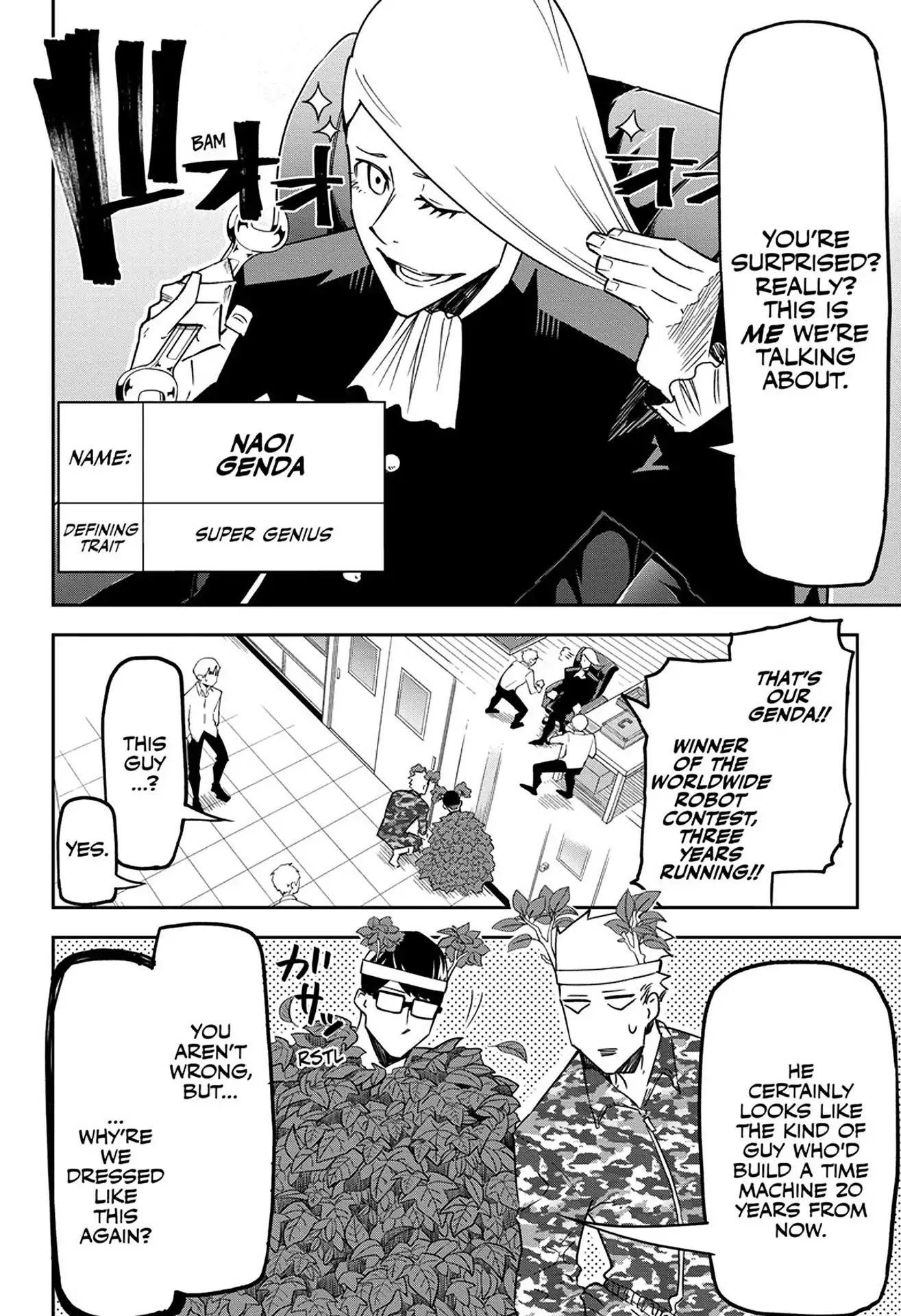 Seiji Tanaka Secretary to the Managing President, General Time Industries Chapter 3 page 5 - Chapter 3: Vol.1 File 3: Versus Gennai