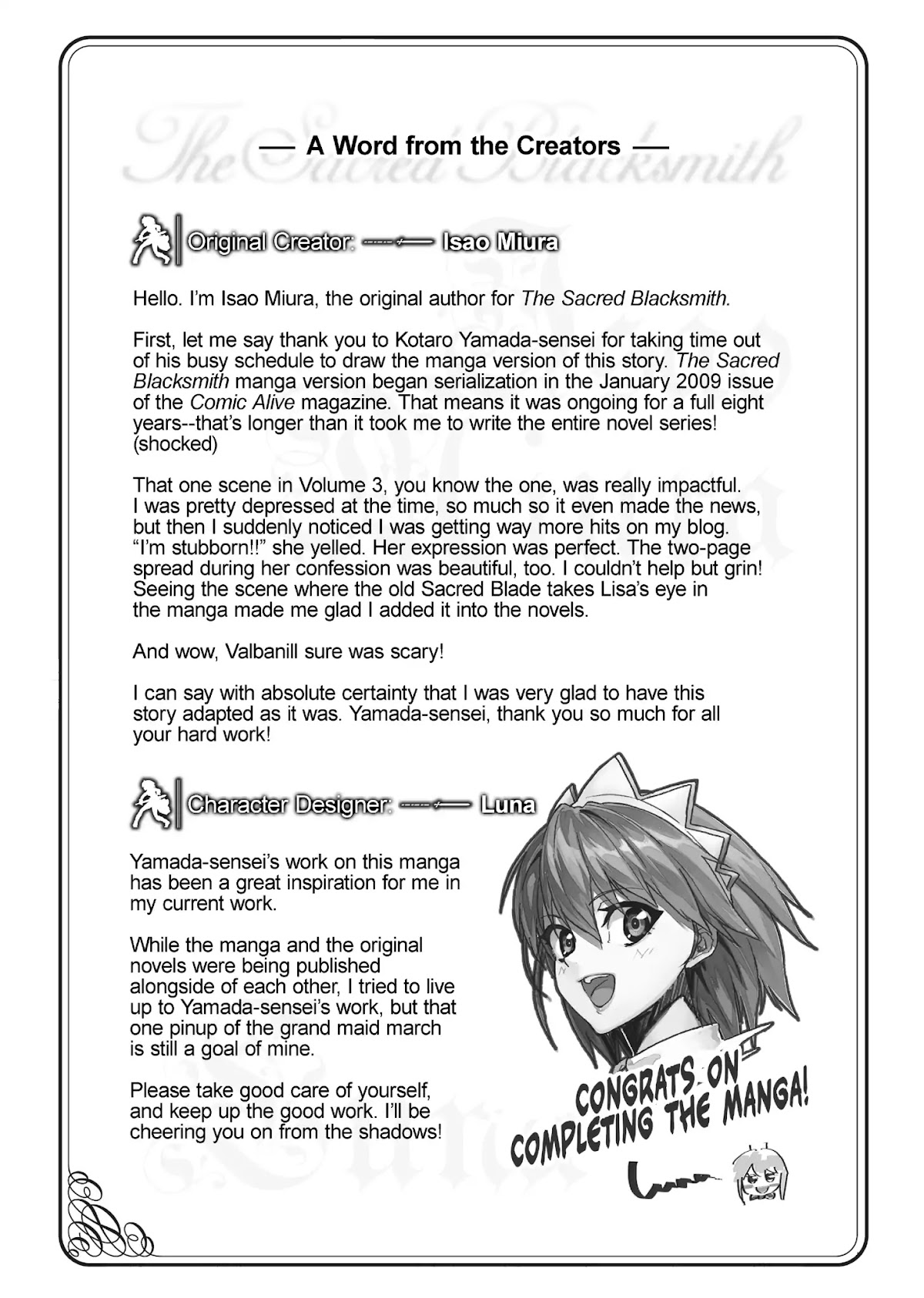 Seiken no Katanakaji Chapter 61 page 31 - Vol.10 Final Chapter: The Sacred Knight [END]