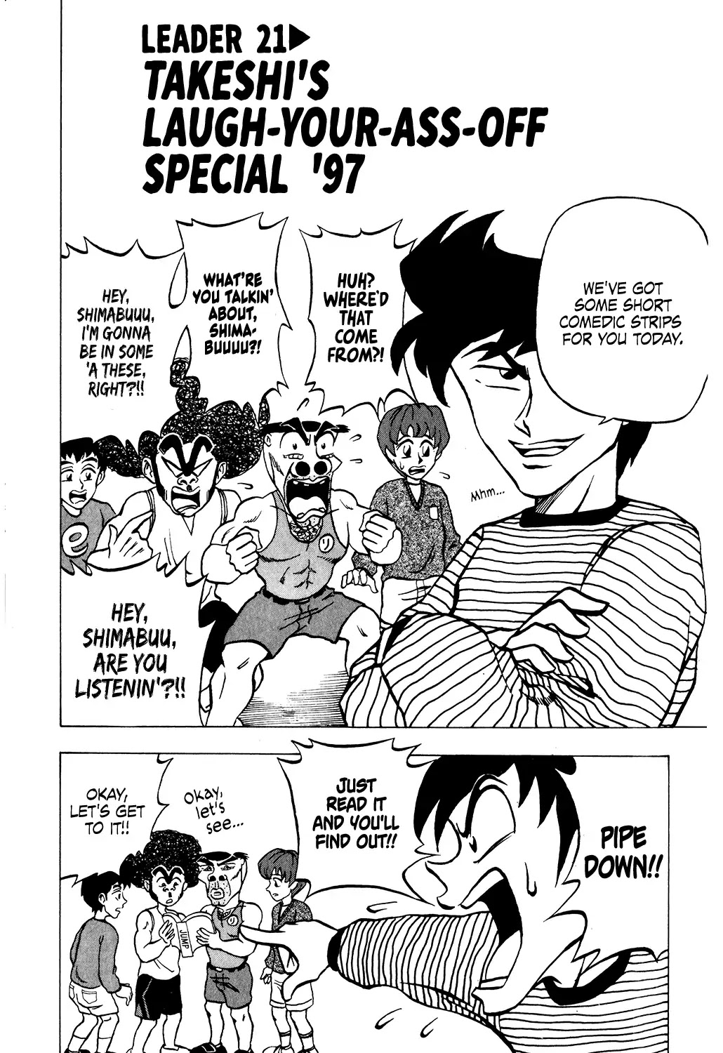 Seikimatsu Leader Den Takeshi! Chapter 21 page 1 - Chapter 21: Takeshi's Laugh-Your-Ass-Off Special '97