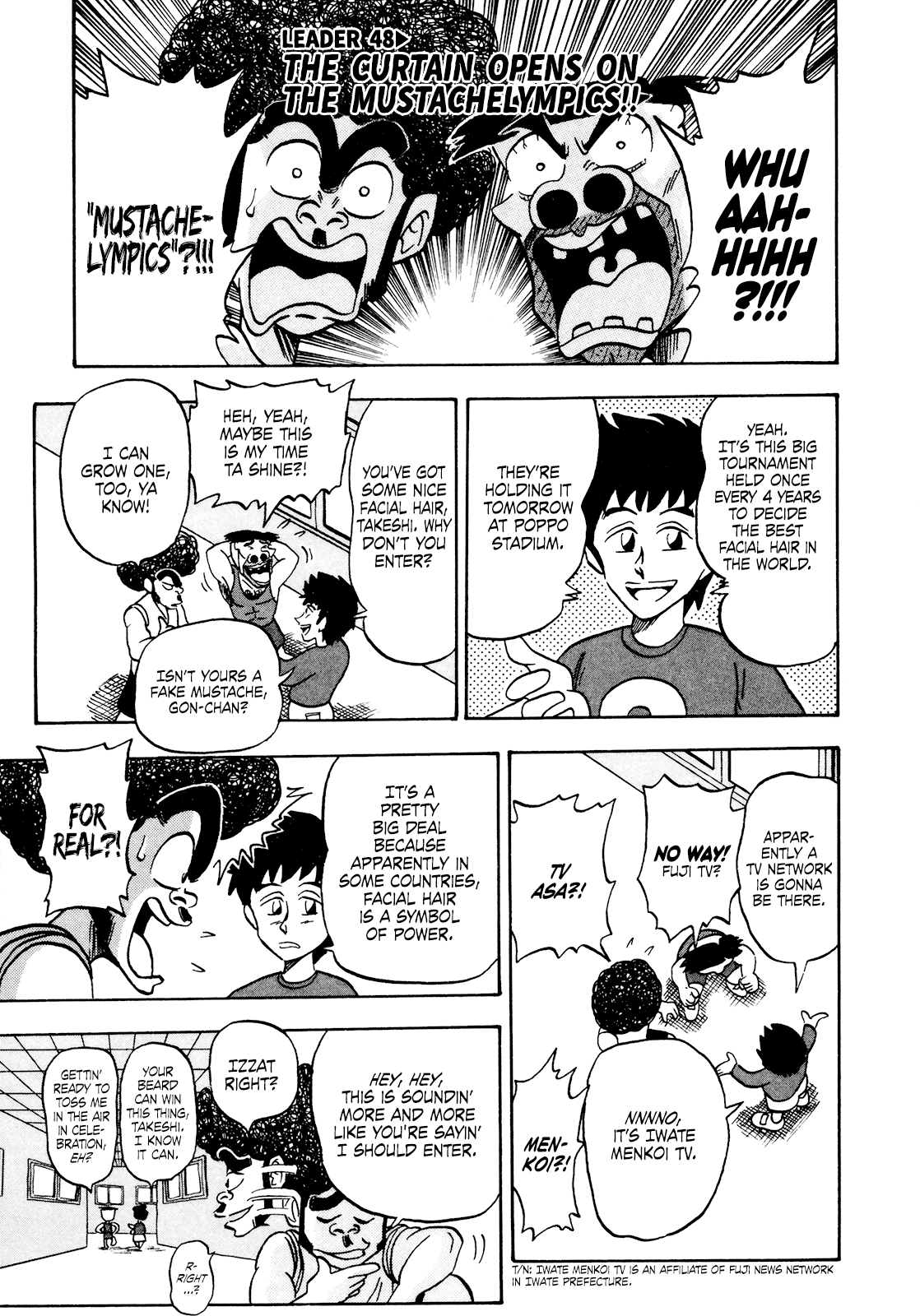 Seikimatsu Leader Den Takeshi! Chapter 48 page 1 - Chapter 48: The Curtain Opens on the Mustachelympics!!