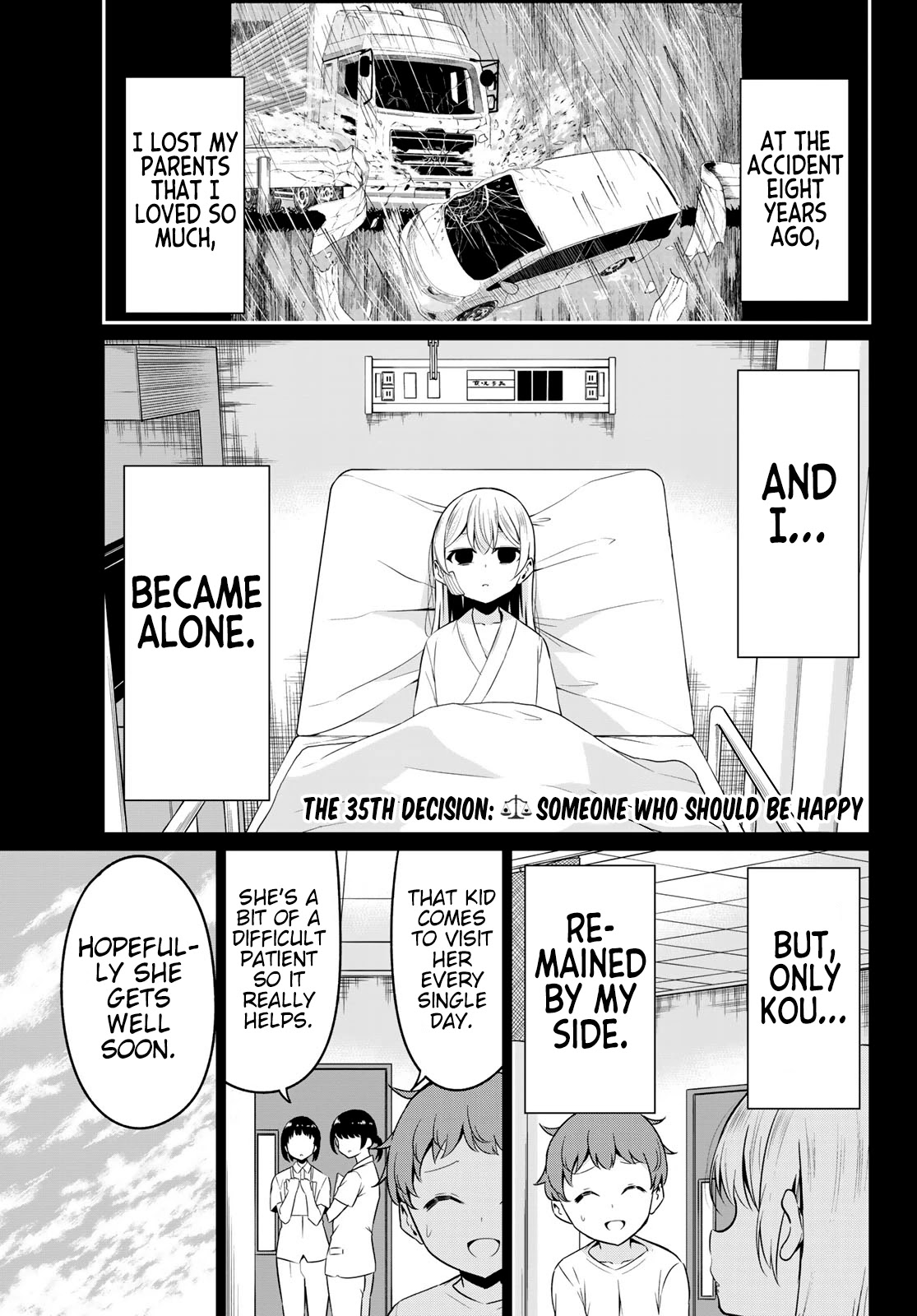 Sekai ka Kanojo ka Erabenai Chapter 35 page 3 - Chapter 35: The 35th Decision: Someone who should be happy