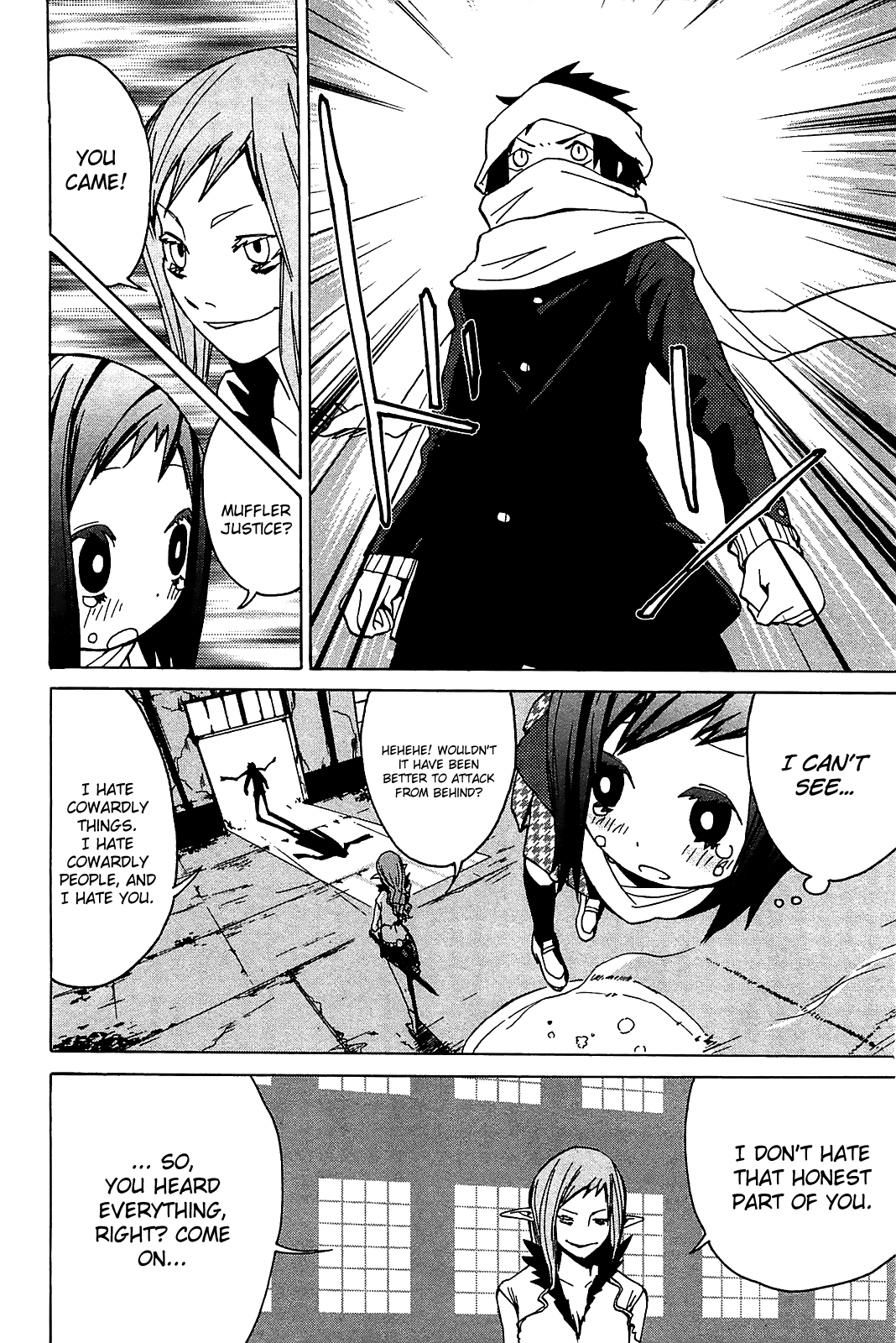 Sekai Seifuku Sekirara Jogakkan Chapter 24.1 page 11 - Chapter 24.1: Oneshot: Mask of Righteousness: Muffler Justice