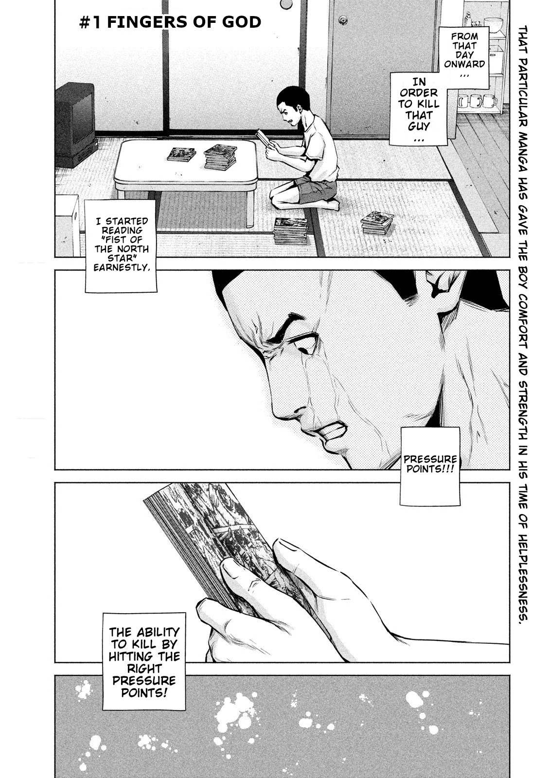 Send My Regards to Kenshiro Chapter 1 page 3 - Chapter 1: Fingers of God