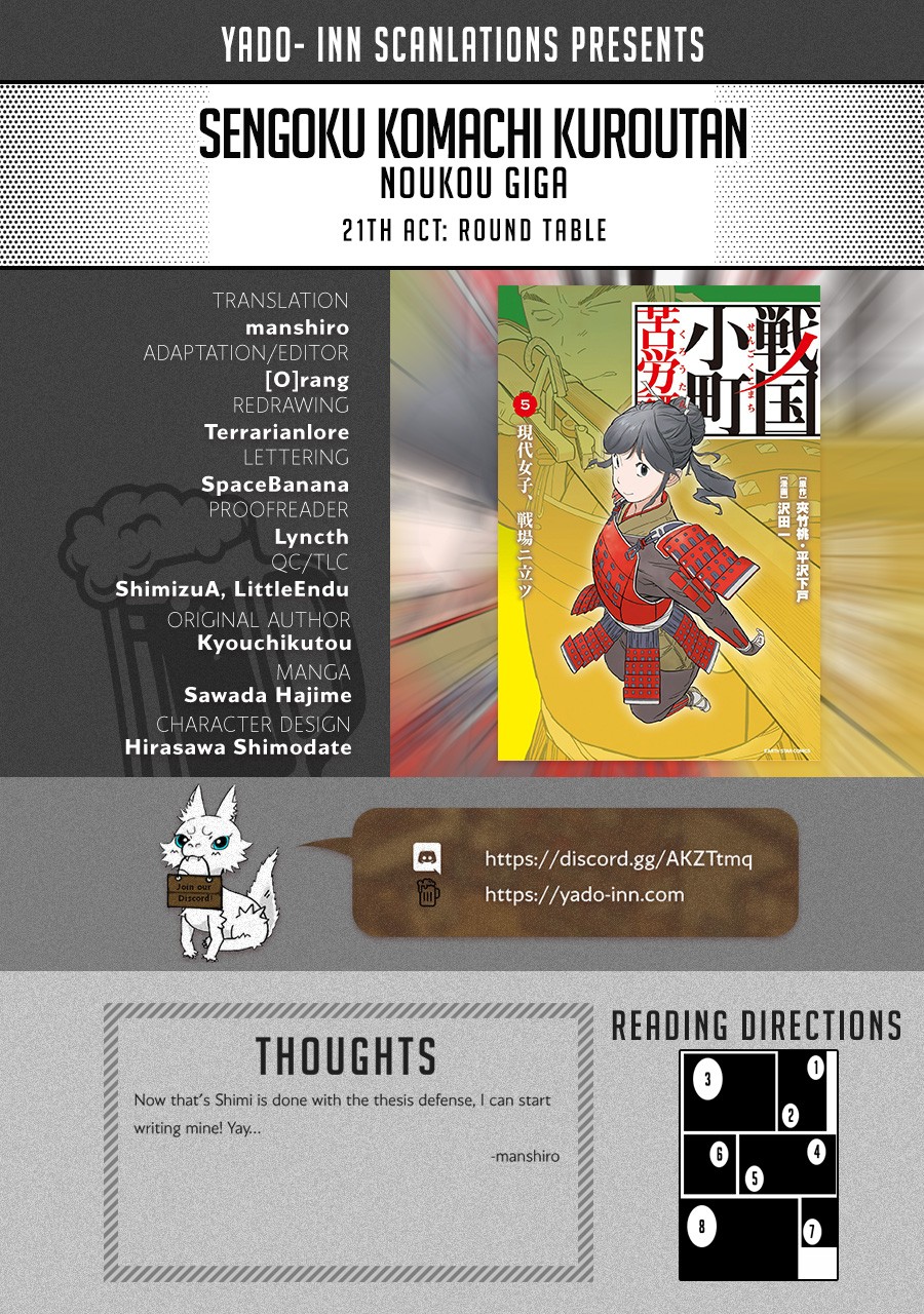 Sengoku Komachi Kurou Tan! Chapter 21 page 1 - Chapter 21: Round Table