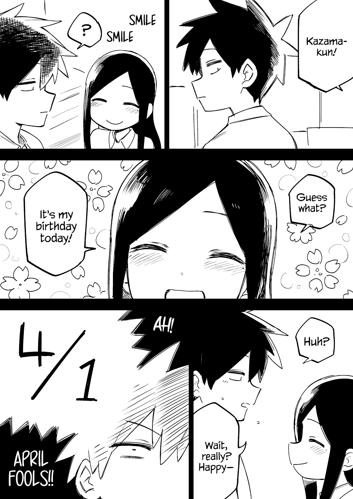 Senpai ga Urusai Kouhai no Hanashi Chapter 180.5 page 1 - Chapter 180.5: April First