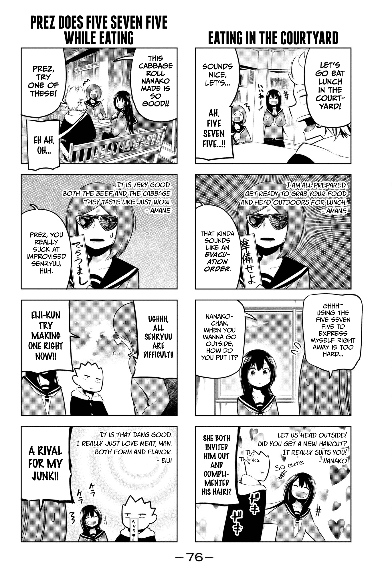 Senryuu Shoujo Chapter 73 page 4 - Chapter 73: Today prez also goes five seven five