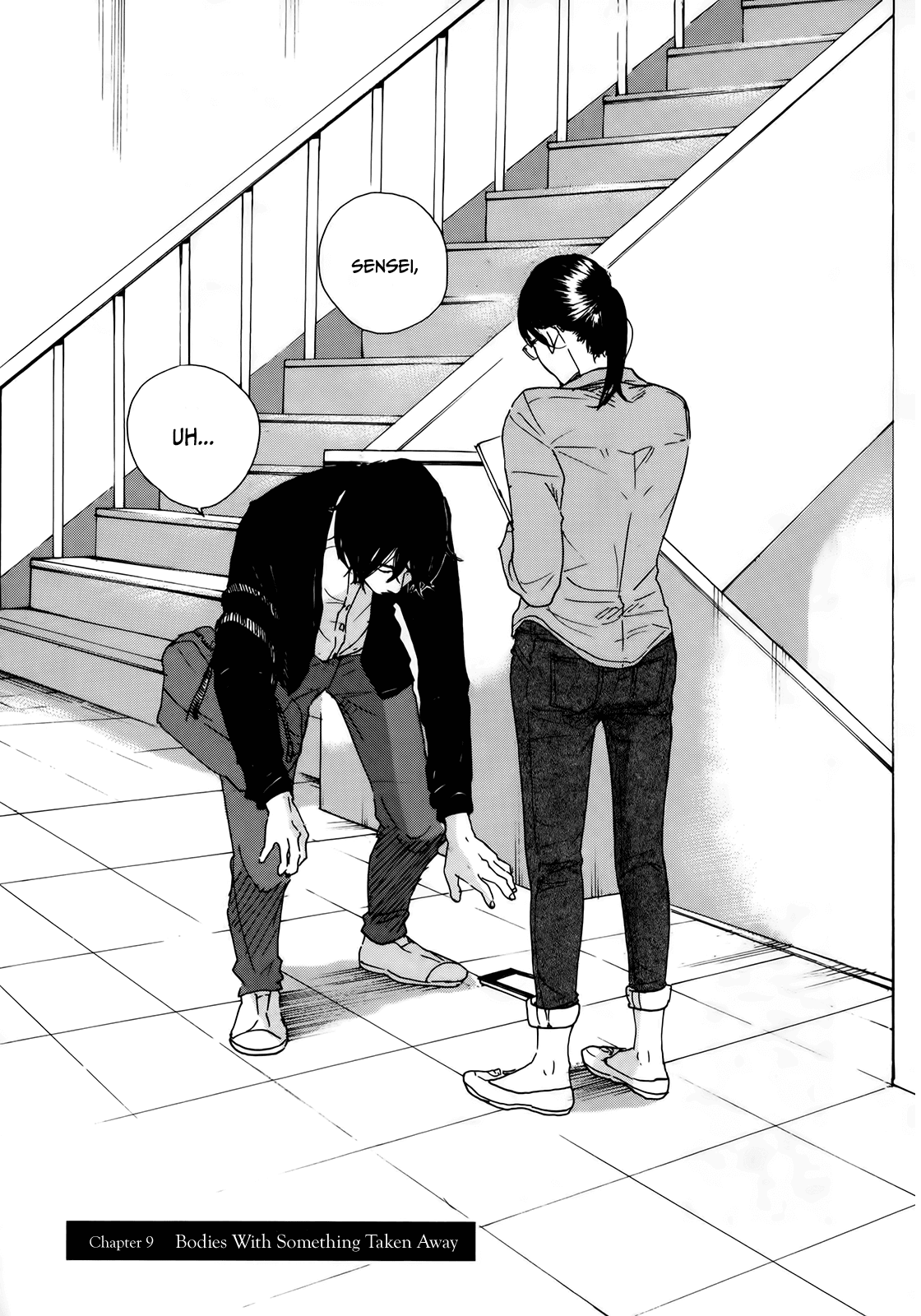 Sensei no Shiroi Uso Chapter 9 page 1 - Chapter 9: Bodies With Something Taken Away