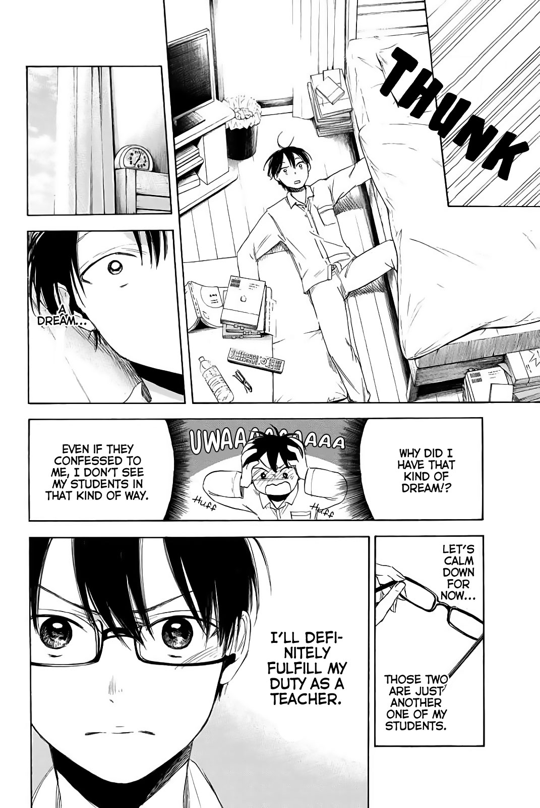 Sensei, Suki desu. Chapter 3 page 2 - Chapter 3: Question 3: Hiding and staring at a garden filled with girls, is that what you like doing?