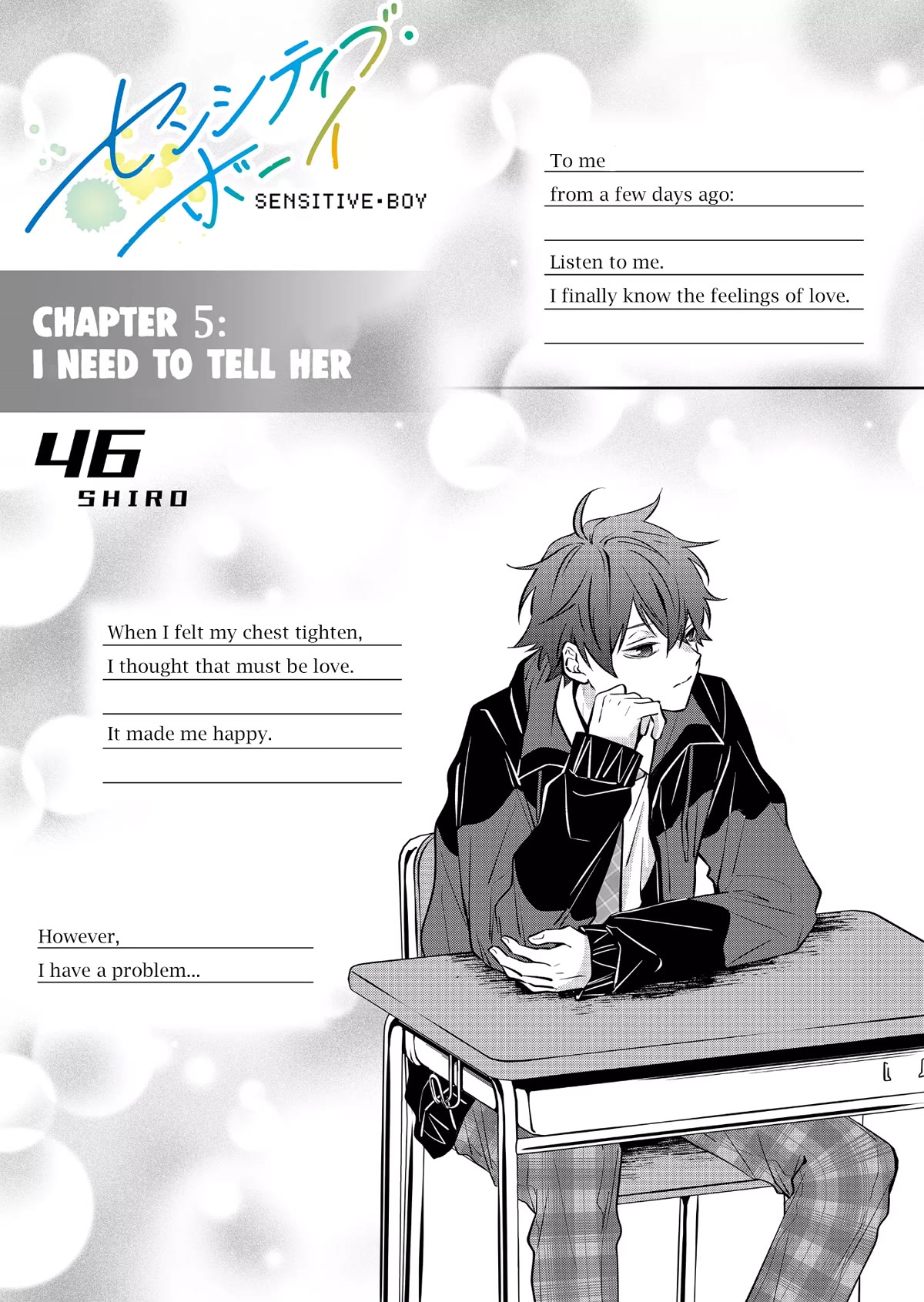 Sensitive Boy Chapter 5 page 1 - Chapter 5: I need to tell her