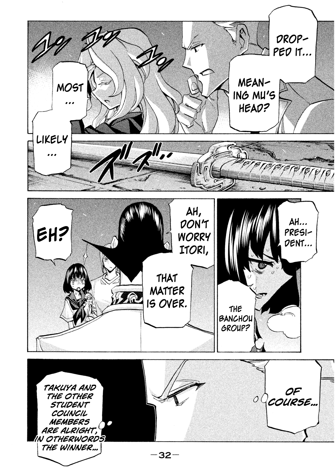 Sentou Hakai Gakuen Dangerosu Chapter 32 page 32 - Chapter 32: Takuya The Ultra-Righteous