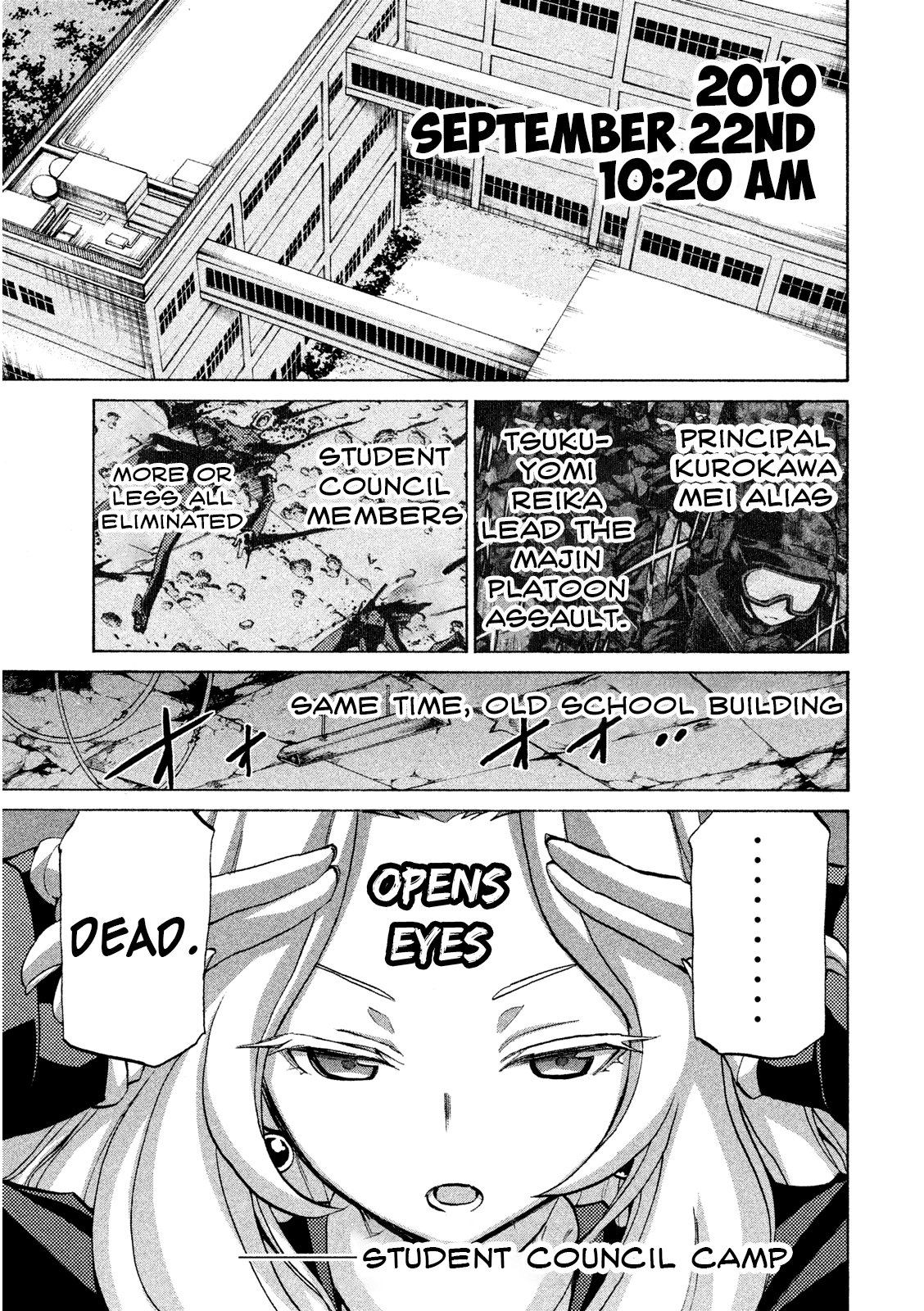 Sentou Hakai Gakuen Dangerosu Chapter 35 page 1 - Chapter 35: A Battle Without Honor or Humanity, Part One