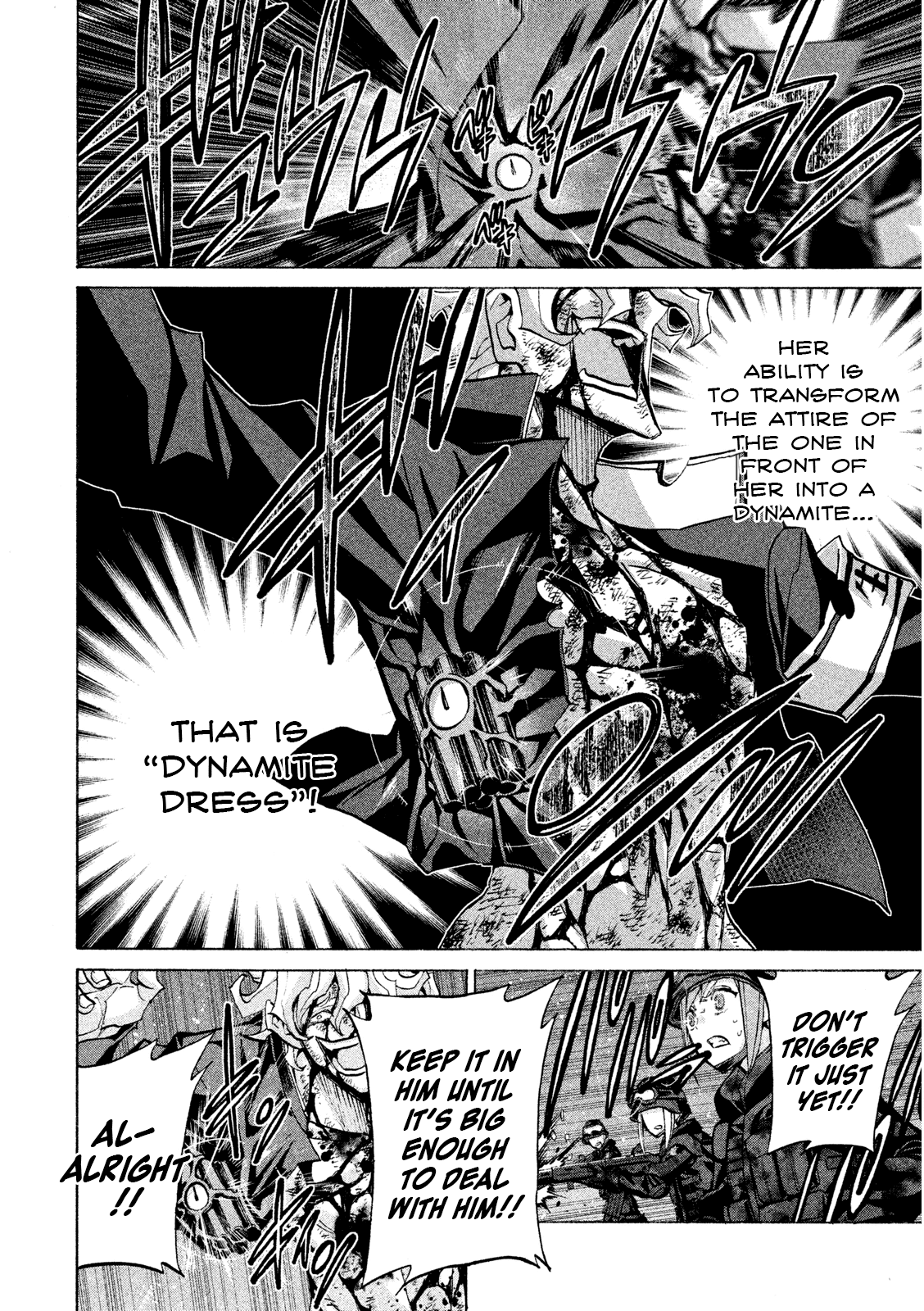 Sentou Hakai Gakuen Dangerosu Chapter 35 page 22 - Chapter 35: A Battle Without Honor or Humanity, Part One