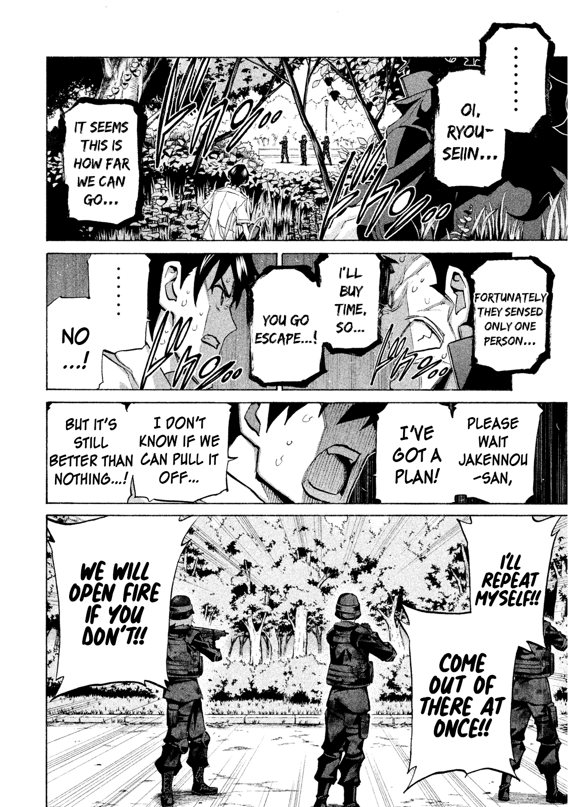 Sentou Hakai Gakuen Dangerosu Chapter 35 page 28 - Chapter 35: A Battle Without Honor or Humanity, Part One