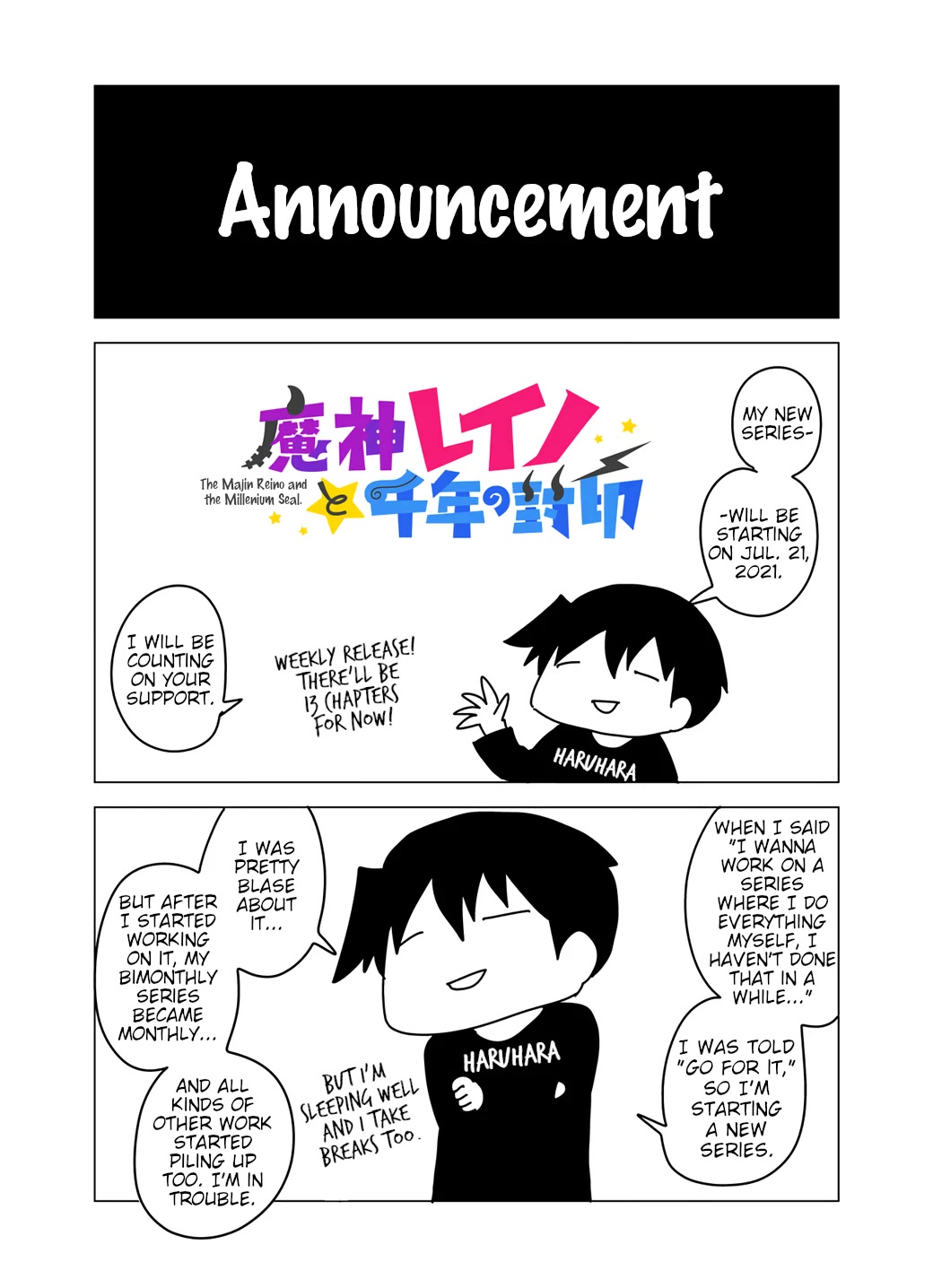 Senyuu. Chapter 6.53-5 page 1 - Vol.6 Chapter 53.5: Announcement