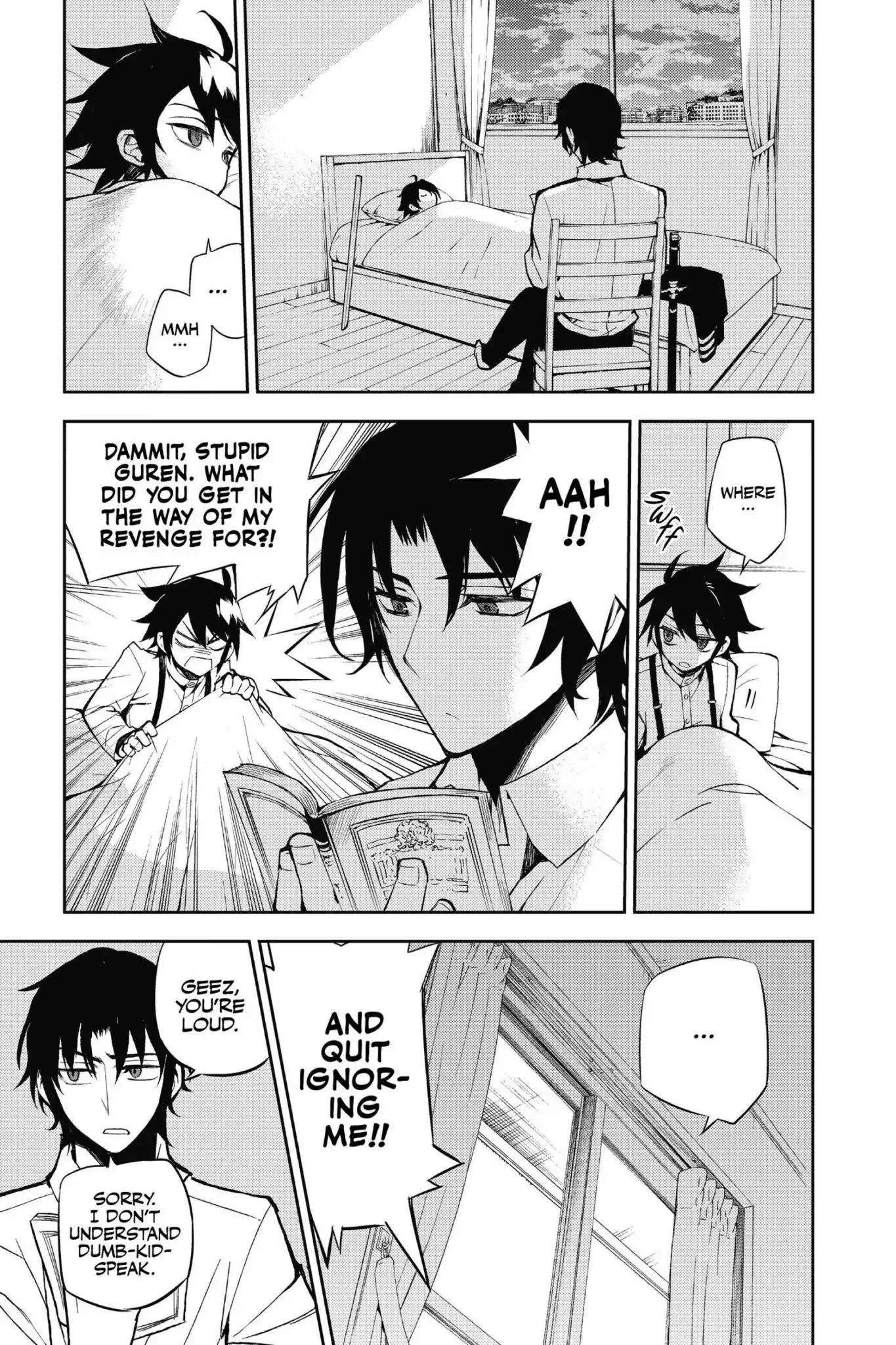 Seraph of the End Chapter 34.5 page 11 - Vol.9 Bonus Chapter: Yu and Guren