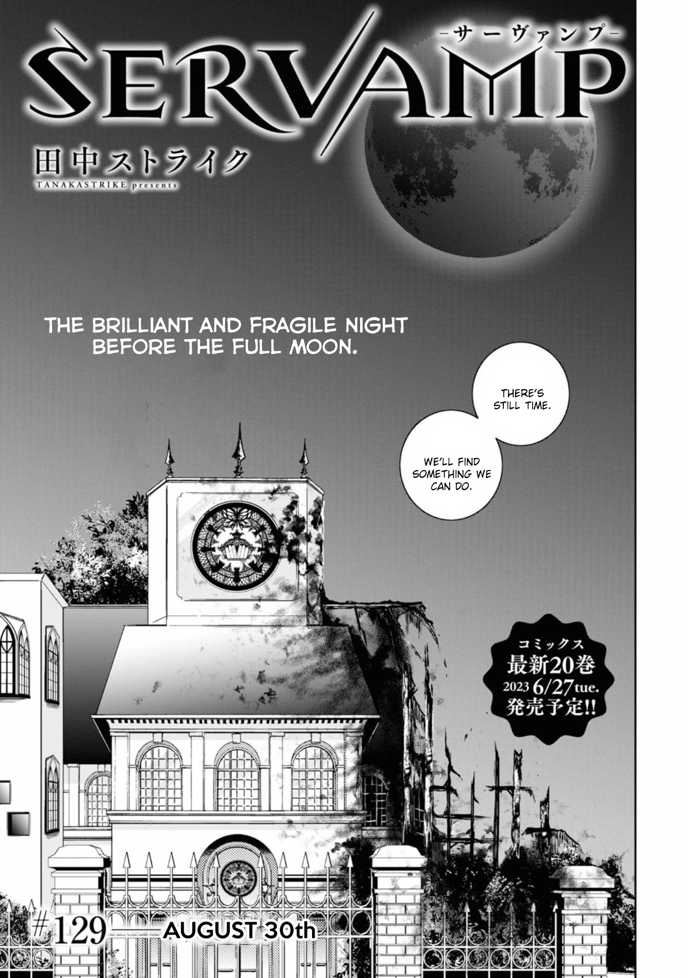 Servamp Chapter 129 page 1 - Chapter 129: August 30th