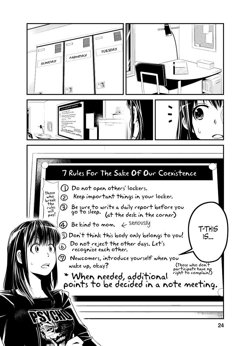 Seven Day Alternating Personality Syndrome Chapter 1 page 24 - Chapter 1: Awakening