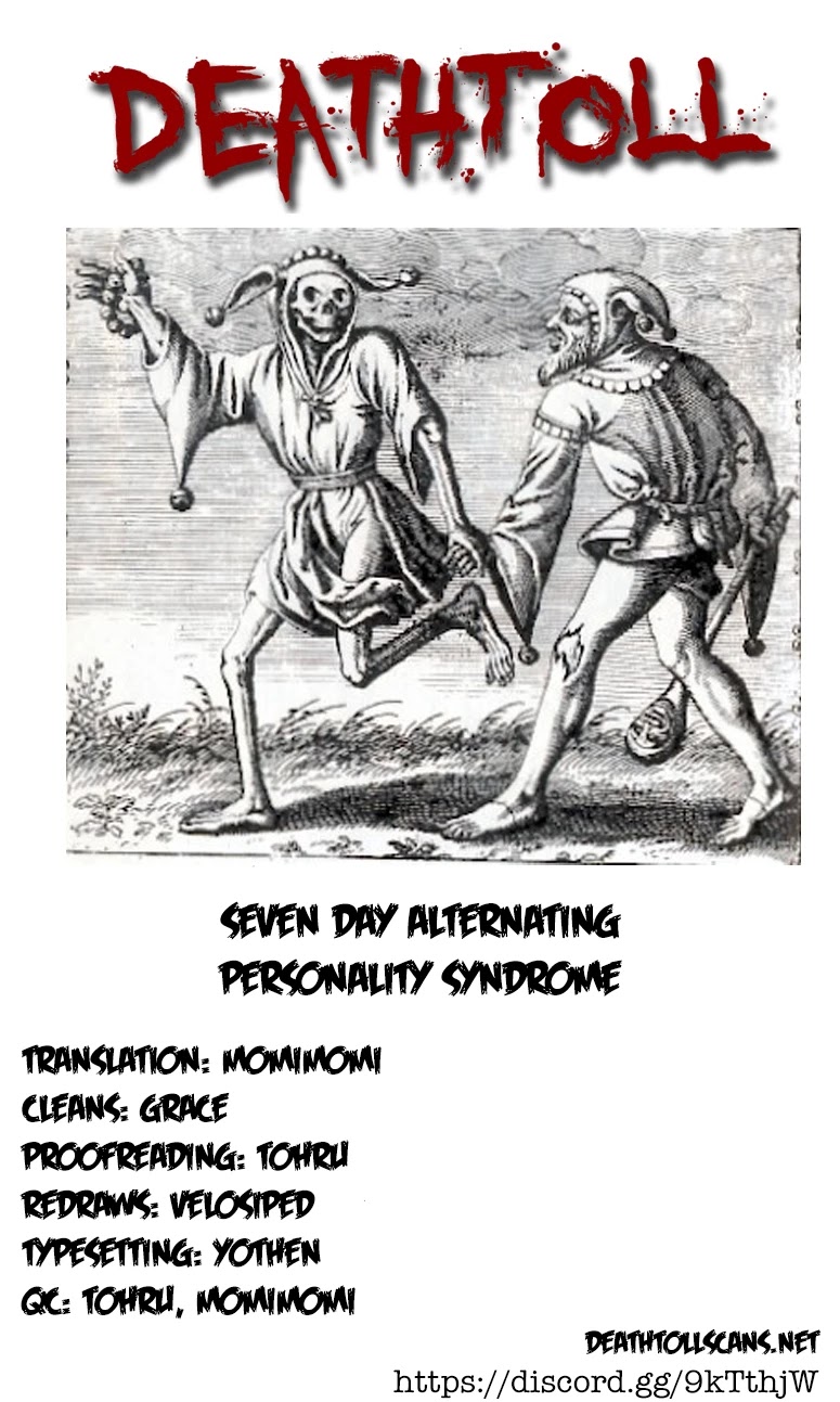 Seven Day Alternating Personality Syndrome Chapter 5 page 25 - Chapter 5: Tues, Fri, Mon