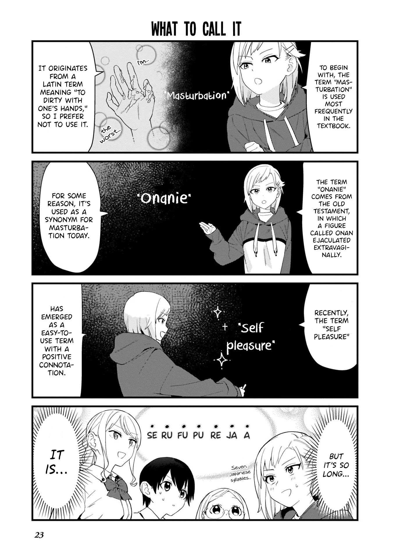 Sexual Education 120% Chapter 2 page 5 - Chapter 2: Second Period: A Talk on Masturbation