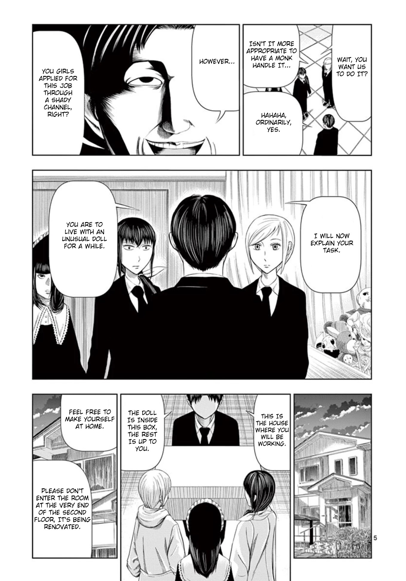 Shady Part-Time Jobs: No Escape Chapter 13 page 5 - Chapter 13: Doll Memorial Service ①