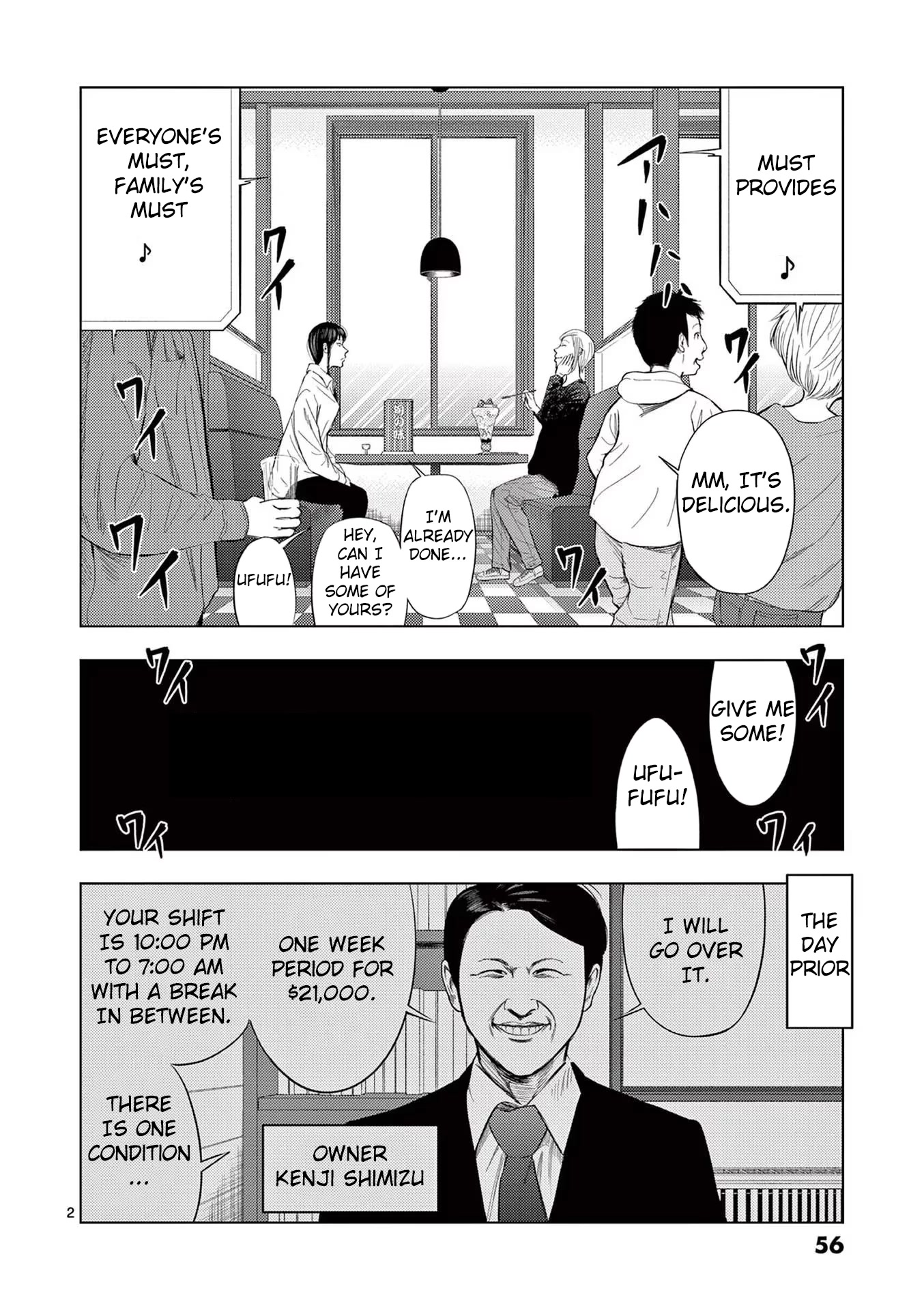 Shady Part-Time Jobs: No Escape Chapter 40 page 2 - Chapter 40: Family Restaurant Clerk ①
