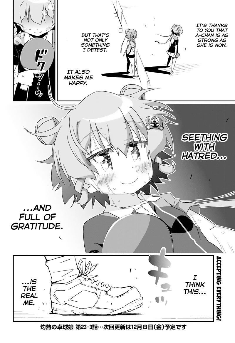 Shakunetsu no Takkyu Musume Chapter 23.3 page 22 - Chapter 23.3: Hatred and... (3)