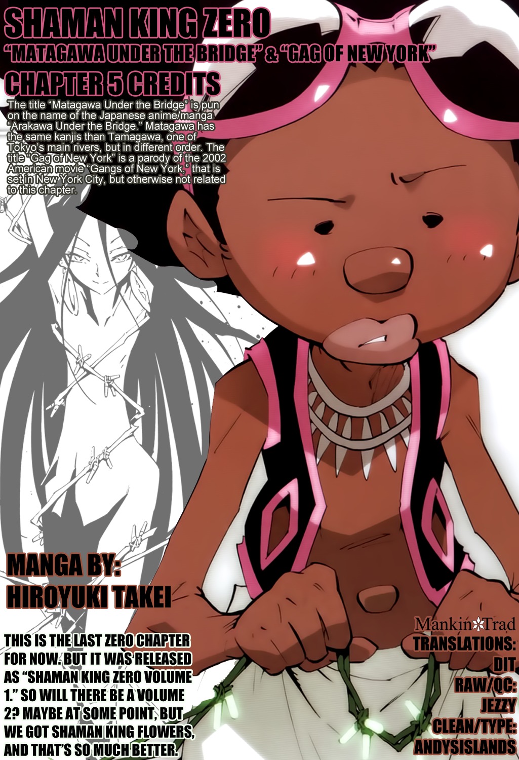 Shaman King 0 Chapter 5 page 1 - Chapter 5: Matagawa Under the Bridge & Gag of New York