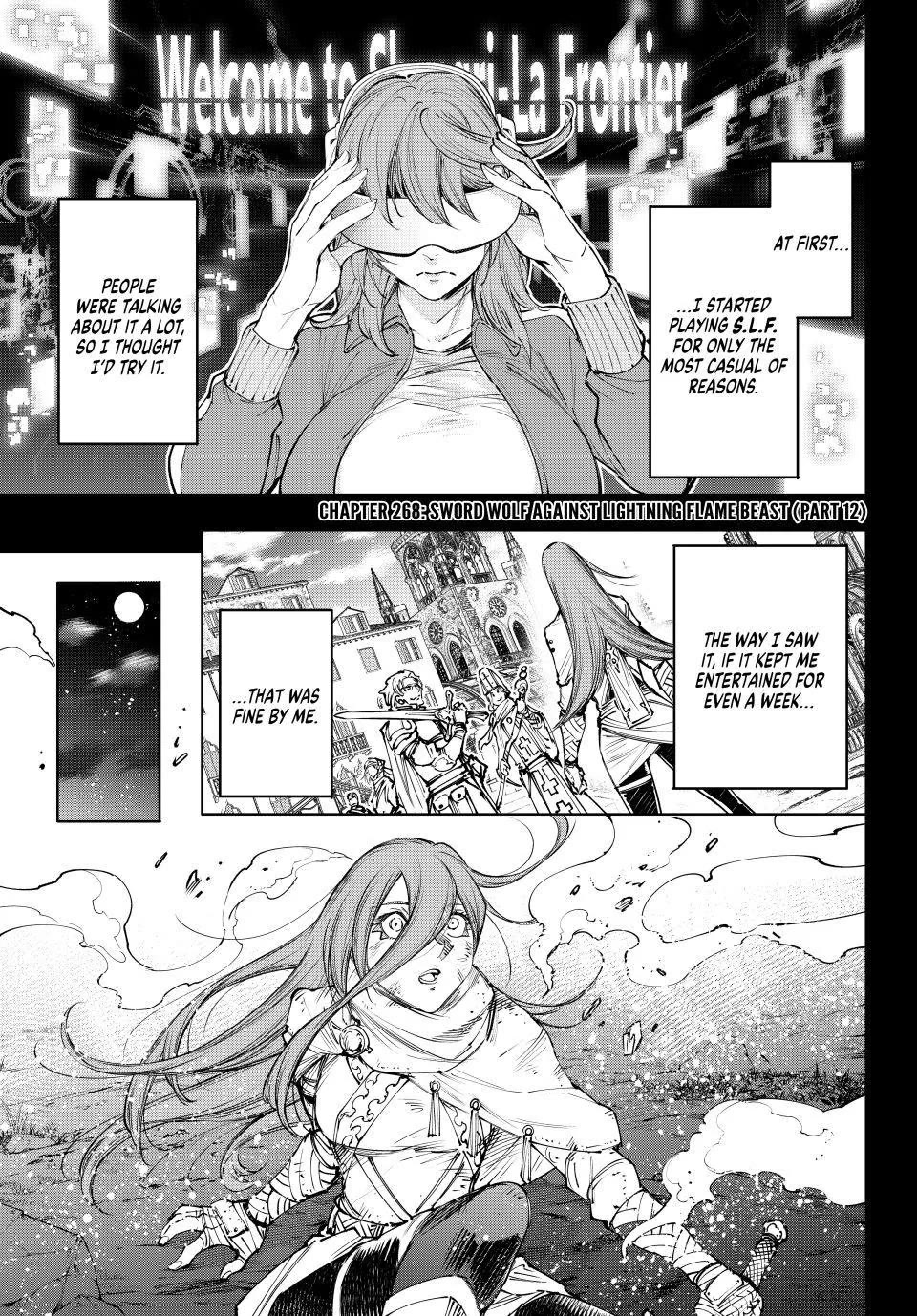 Shangri-La Frontier ~ Kusoge Hunter, Kamige ni Idoman to su~ Chapter 268 page 1 - Chapter 268: Sword Wolf Against Lightning Flame Beast (Part 12)