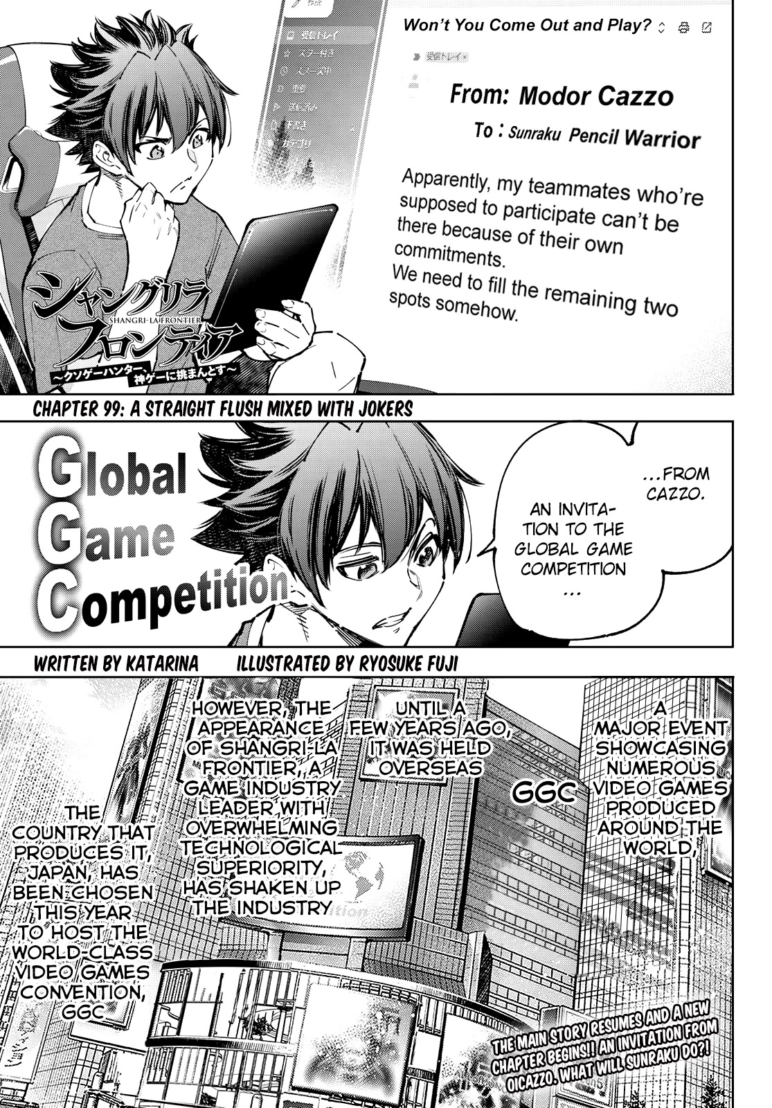 Shangri-La Frontier ~ Kusoge Hunter, Kamige ni Idoman to su~ Chapter 99 page 1 - Chapter 99: A Straight Flush Mixed with Jokers