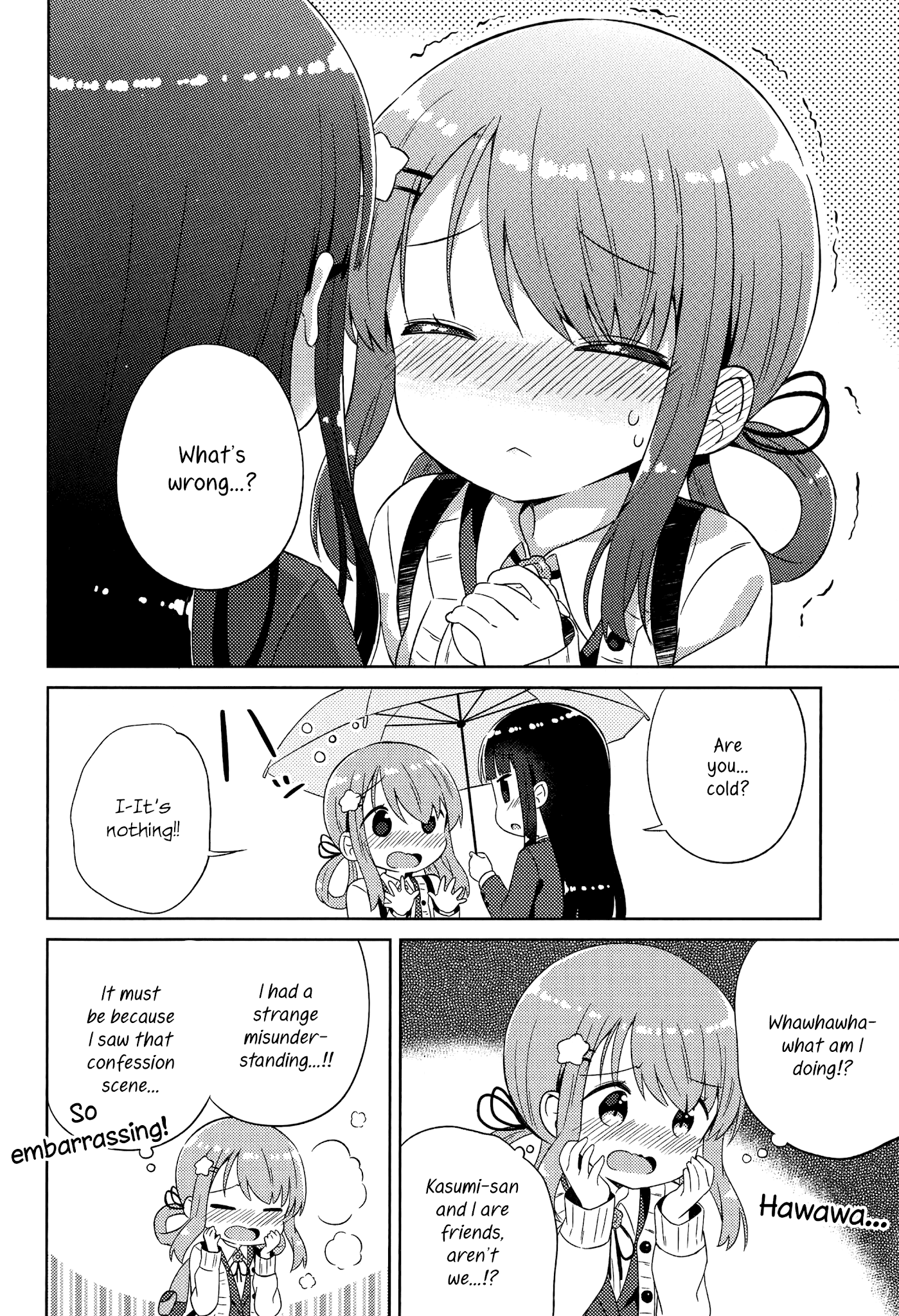 She Gets Girls Everyday. Chapter 4 page 14 - Chapter 4: Rainy Day, Sharing An Umbrella.