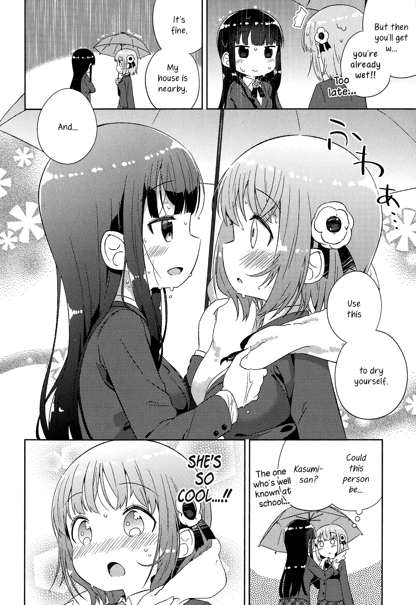 She Gets Girls Everyday. Chapter 4 page 2 - Chapter 4: Rainy Day, Sharing An Umbrella.