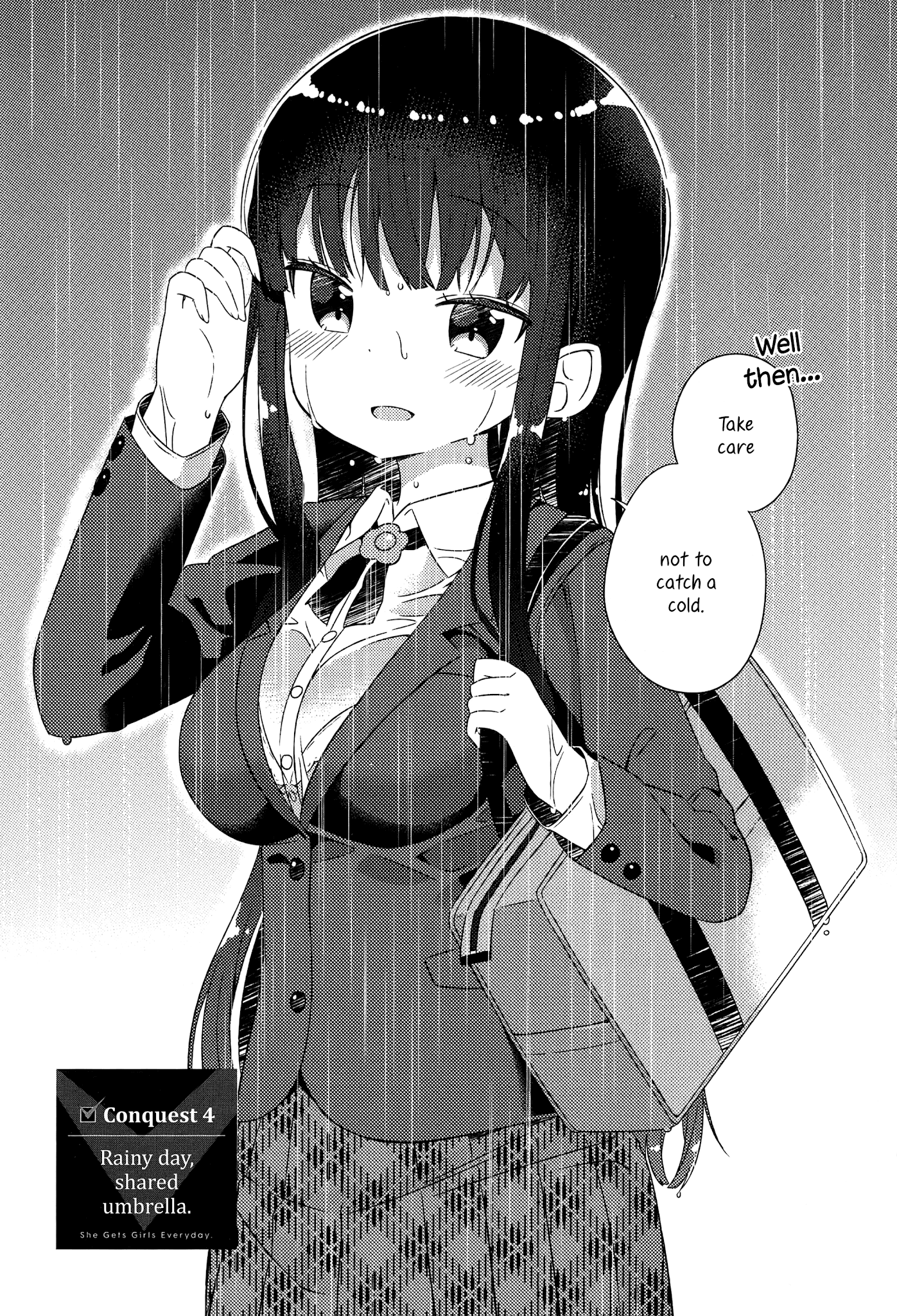 She Gets Girls Everyday. Chapter 4 page 3 - Chapter 4: Rainy Day, Sharing An Umbrella.