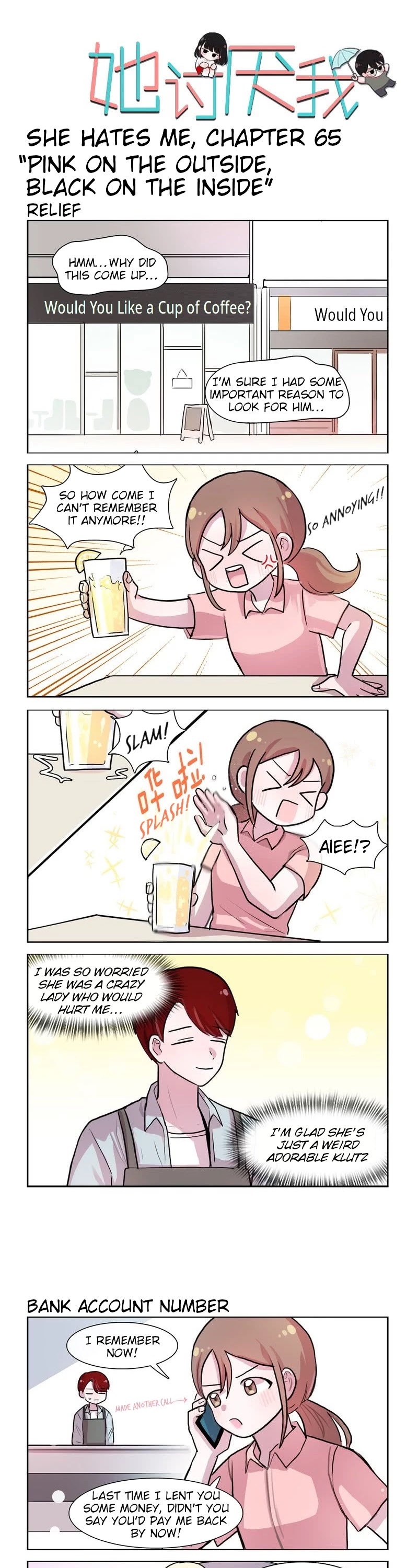 She Hates Me Chapter 65 page 1 - Chapter 65: Pink on the Outside, Black on the Inside
