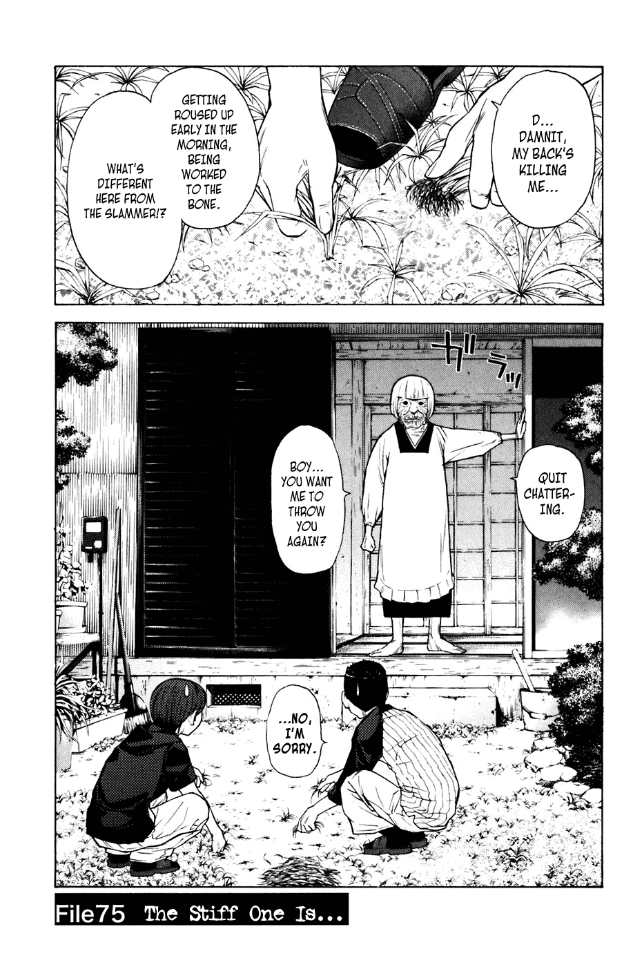 Shibatora Chapter 75.2 page 1 - Chapter 75 v2 : File 75 - The Stiff One Is...