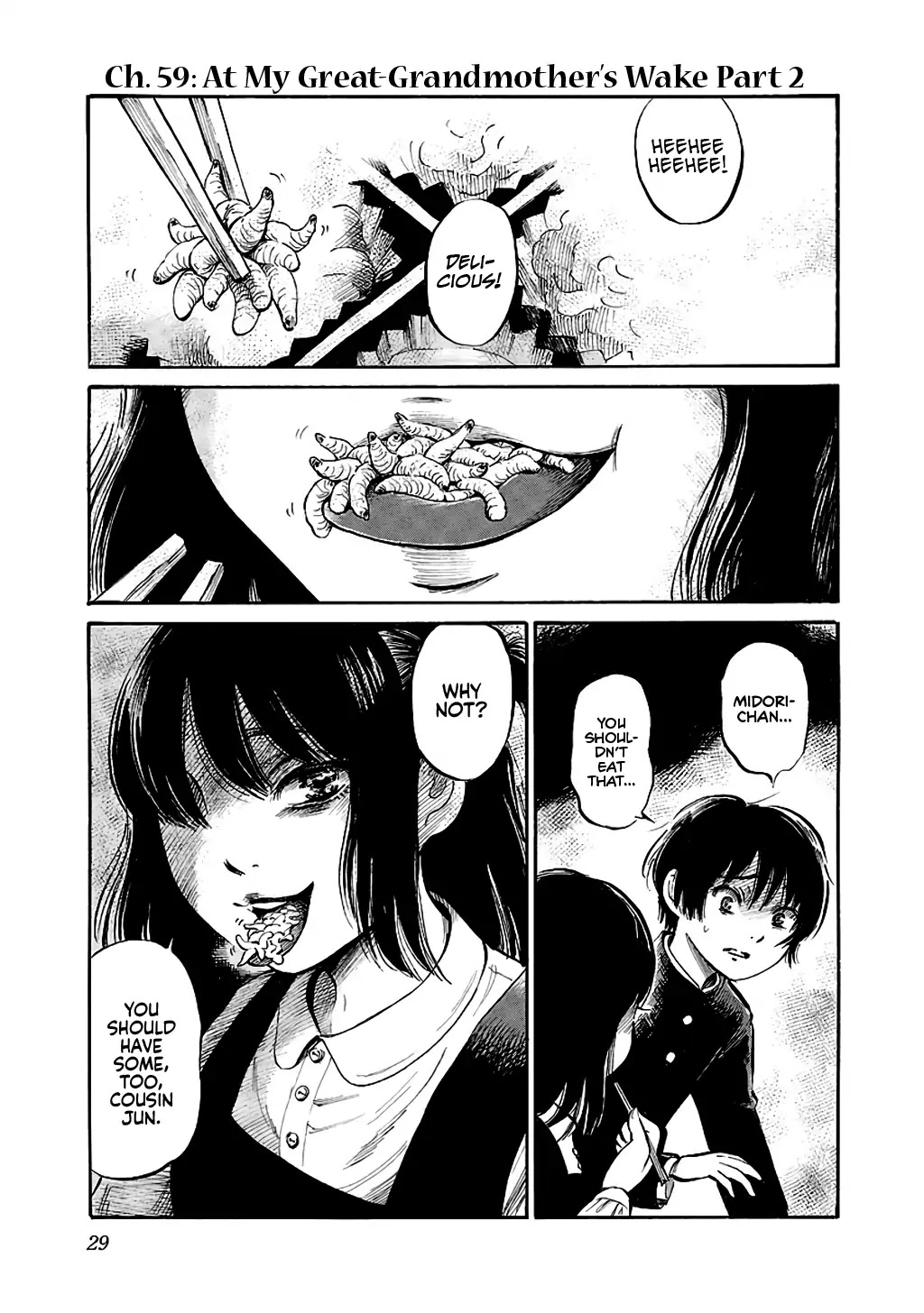Shibito no Koe o Kiku ga Yoi Chapter 59 page 1 - Chapter 59: At My Great-Grandmother's Wake Part 2