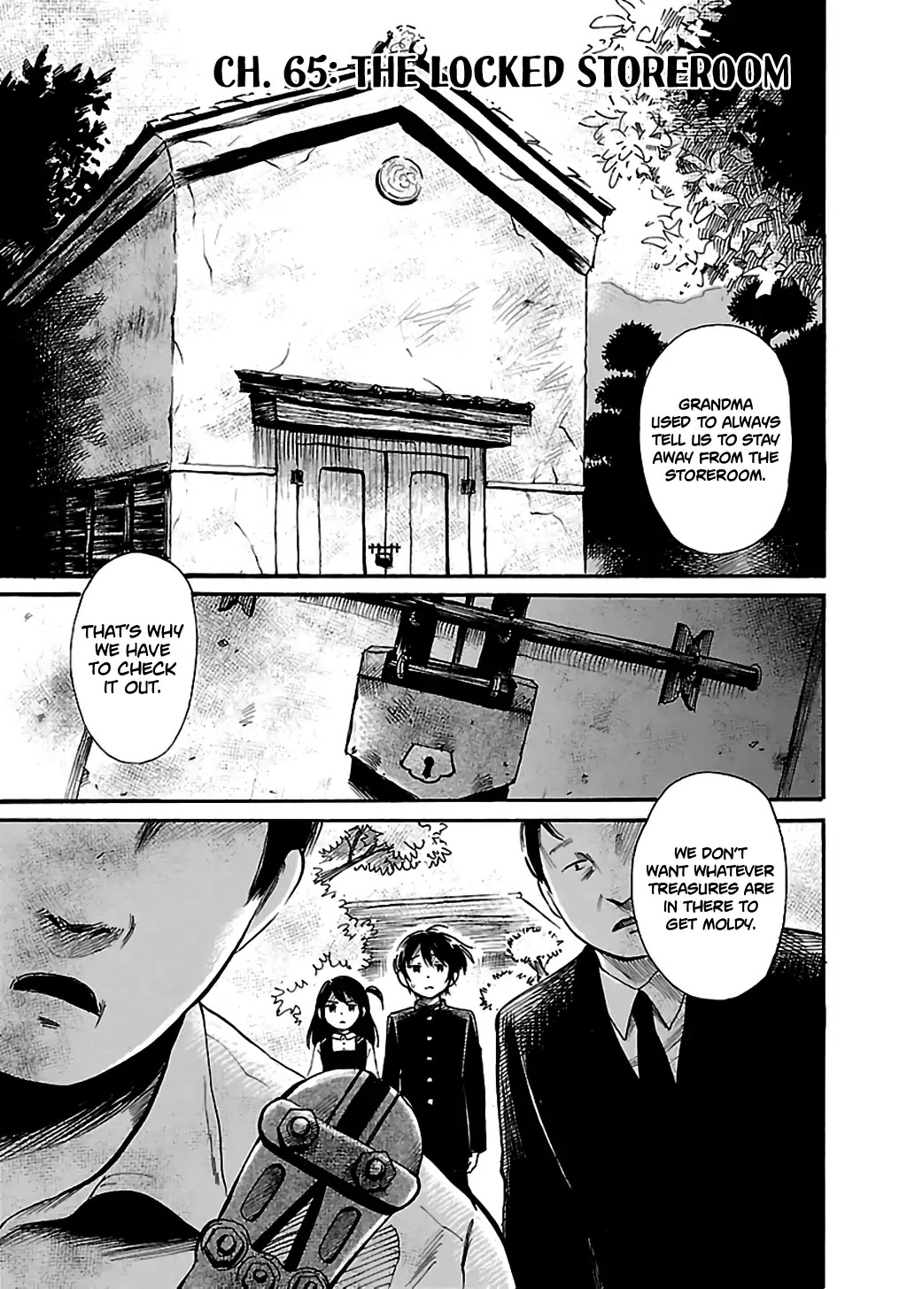Shibito no Koe o Kiku ga Yoi Chapter 65 page 1 - Chapter 65: The Locked Storeroom